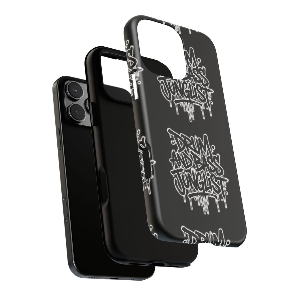 Drum and Bass Junglist Black Graffiti Tough Phone Case | iPhone & Samsung Protective Case