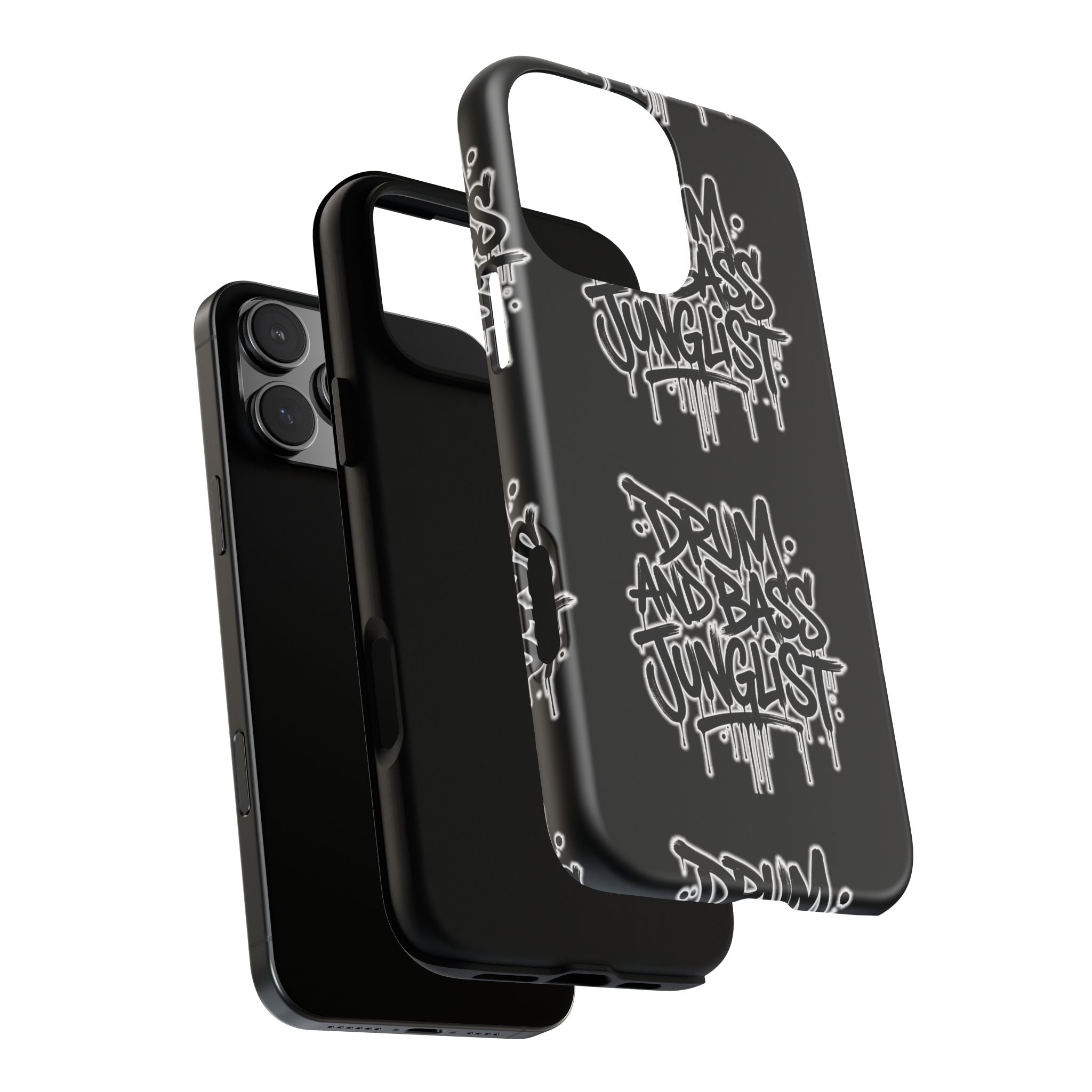 Drum and Bass Junglist Black Graffiti Tough Phone Case | iPhone & Samsung Protective Case