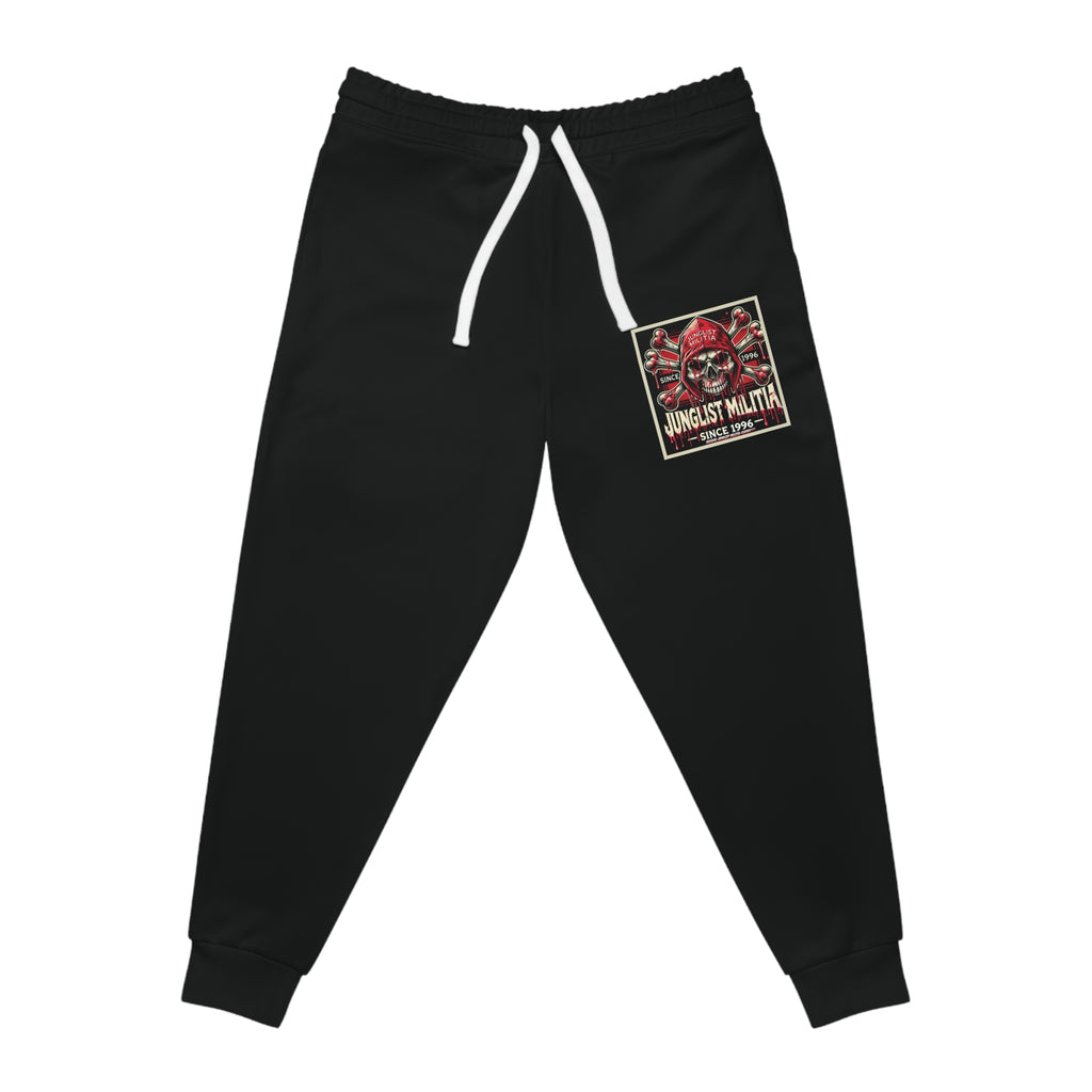 3rd and 4th Gen. Blood Red Skull logo sports bottoms Junglist Militia Since 1996 - Junglist Militia Since 1996