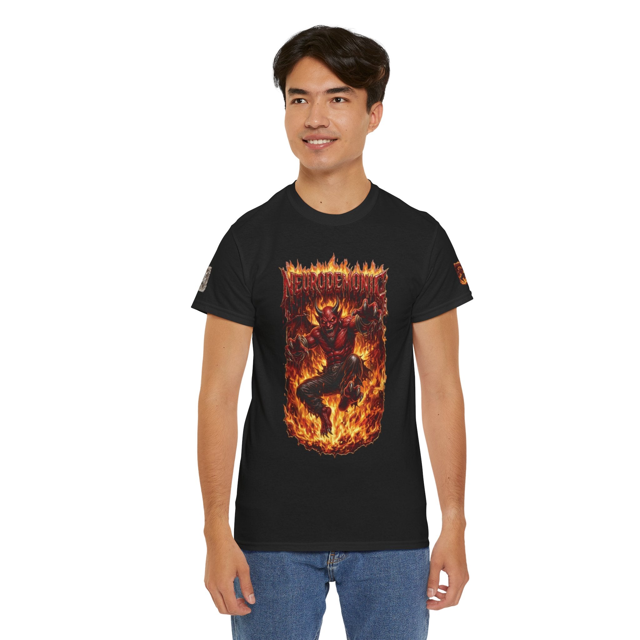 NeuroDemonic® Infernal Demon T-Shirt – Premium Gildan Underground Metal & Drum and Bass Streetwear | Premium Heavy Metal Edition