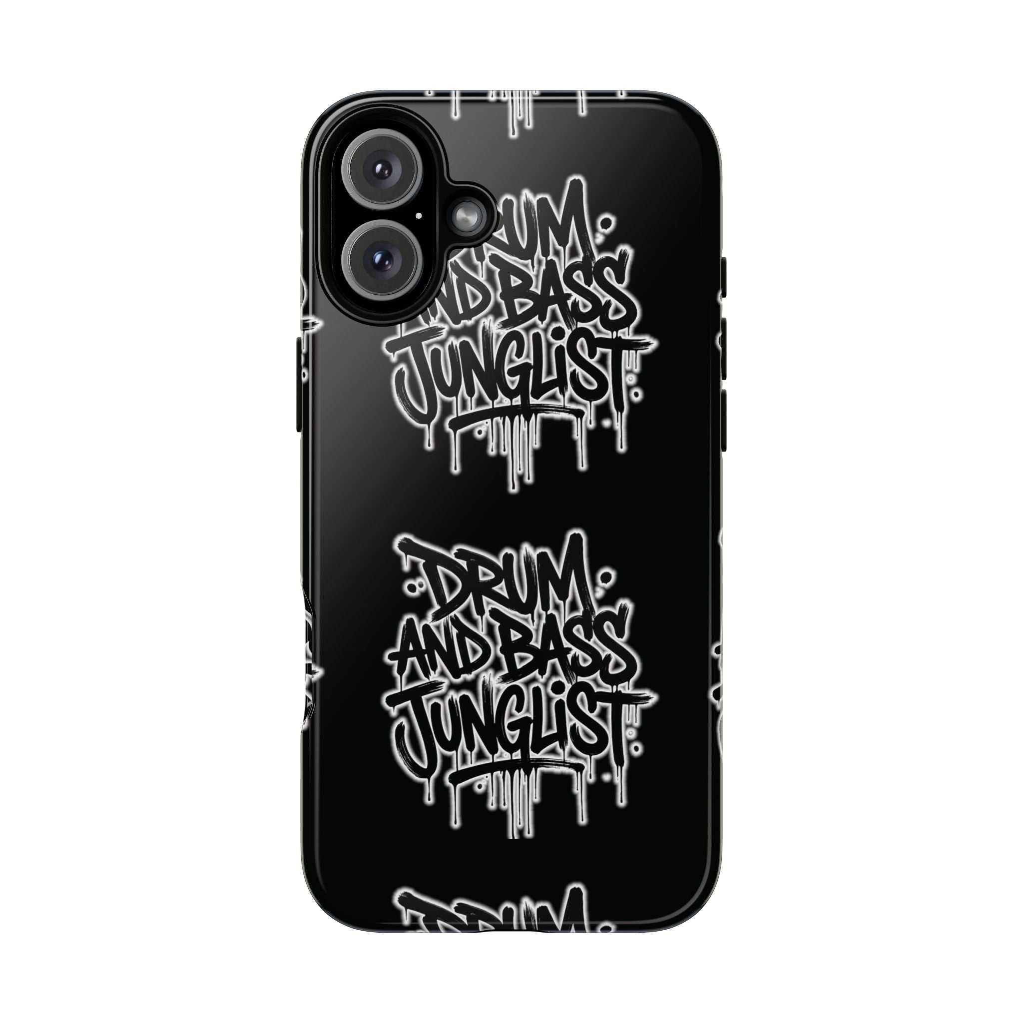 Drum and Bass Junglist Black Graffiti Tough Phone Case | iPhone & Samsung Protective Case