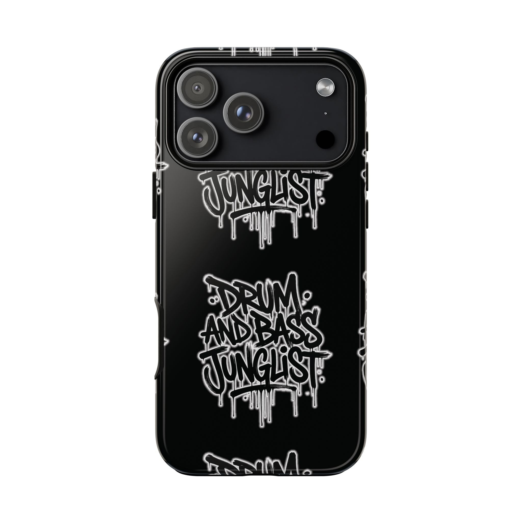 Drum and Bass Junglist Black Graffiti Tough Phone Case | iPhone & Samsung Protective Case
