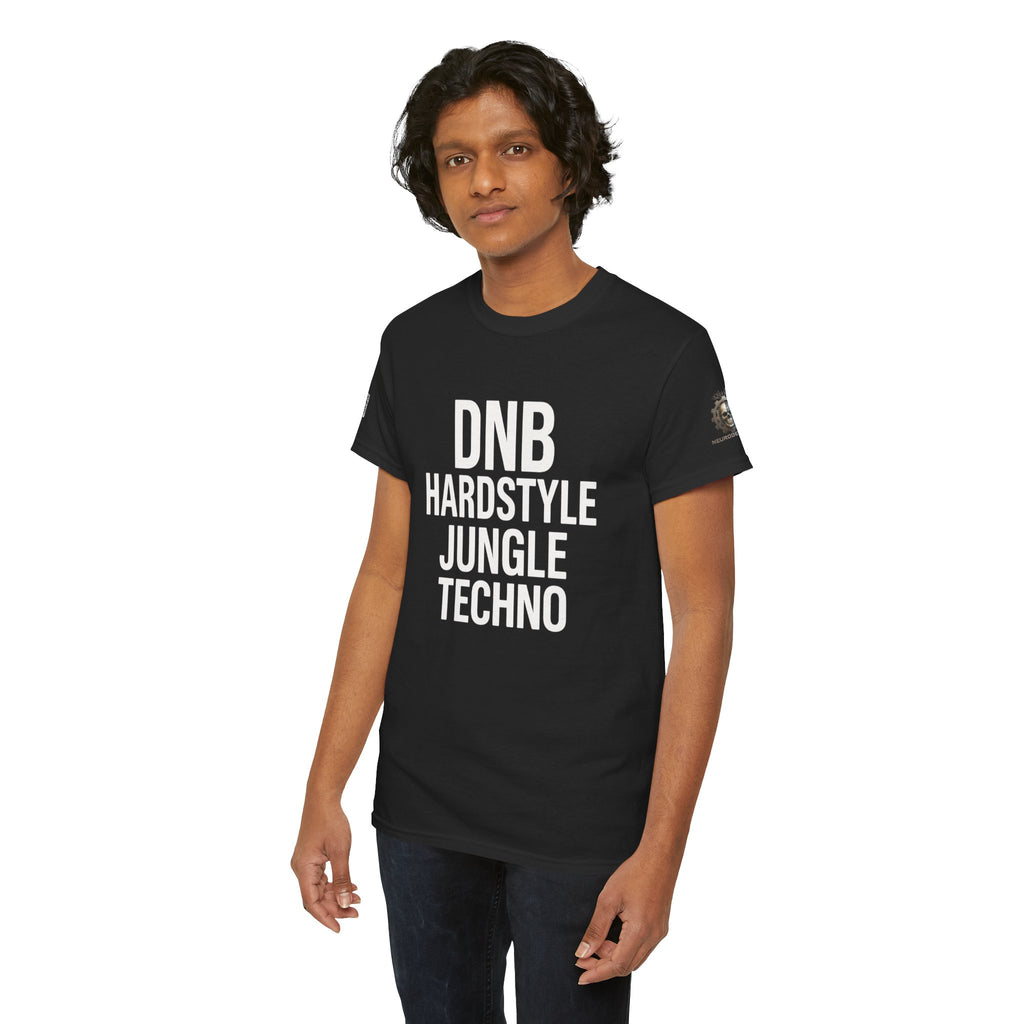 NeuroDemonic Electronic Music Genres T-Shirt — DNB Hardstyle Jungle Techno Graphic Tee