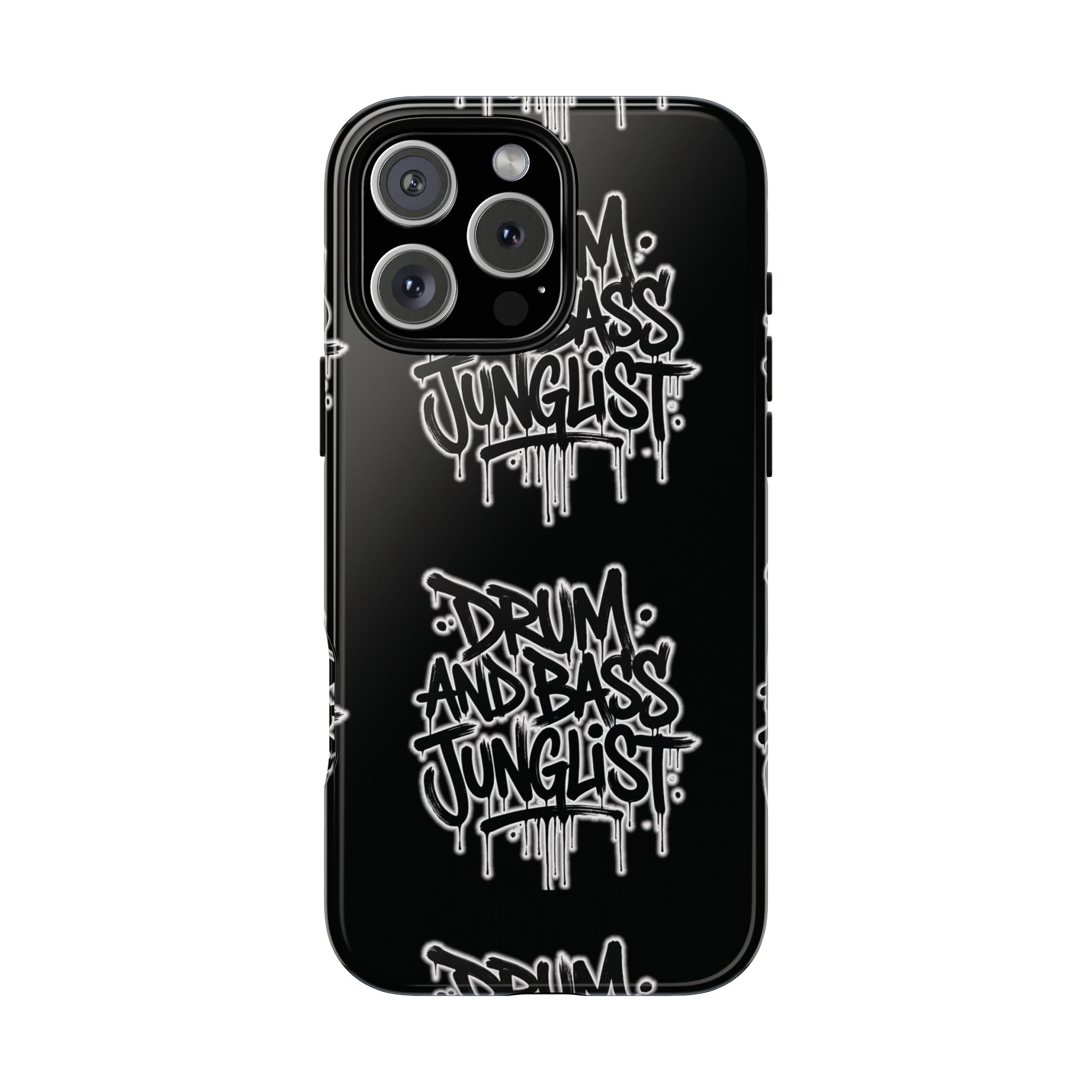 Drum and Bass Junglist Black Graffiti Tough Phone Case | iPhone & Samsung Protective Case