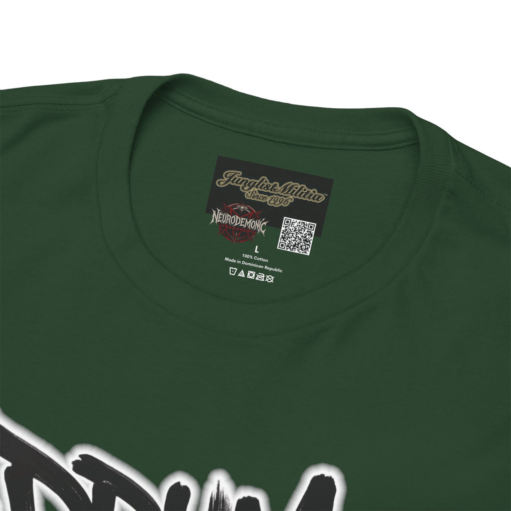 Junglist Militia™ Since 1996 | Drum & Bass Junglist Graffiti Gildan Premium Cotton T-Shirt | NeuroDemonic Records Official Streetwear | 10 Colors