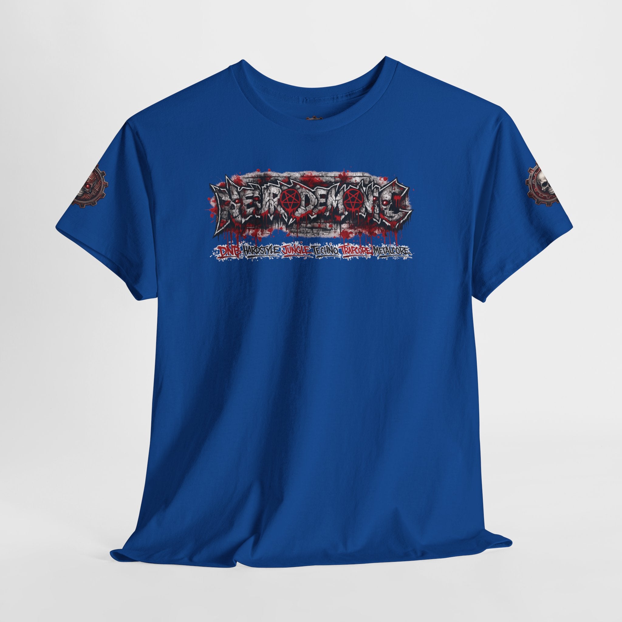 NEURODEMONIC™ Graffiti Skull Pentagram T Shirt | DNB Hardstyle Jungle Techno Trapcore Metalcore Streetwear |Skull Tee — Gildan Graphic Shirt