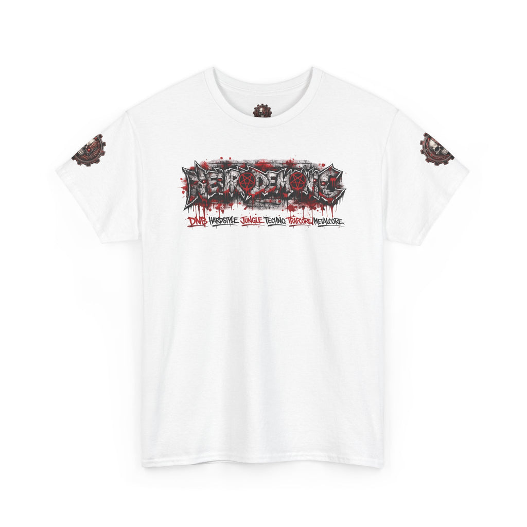 NEURODEMONIC™ Graffiti Skull Pentagram T Shirt | DNB Hardstyle Jungle Techno Trapcore Metalcore Streetwear |Skull Tee — Gildan Graphic Shirt