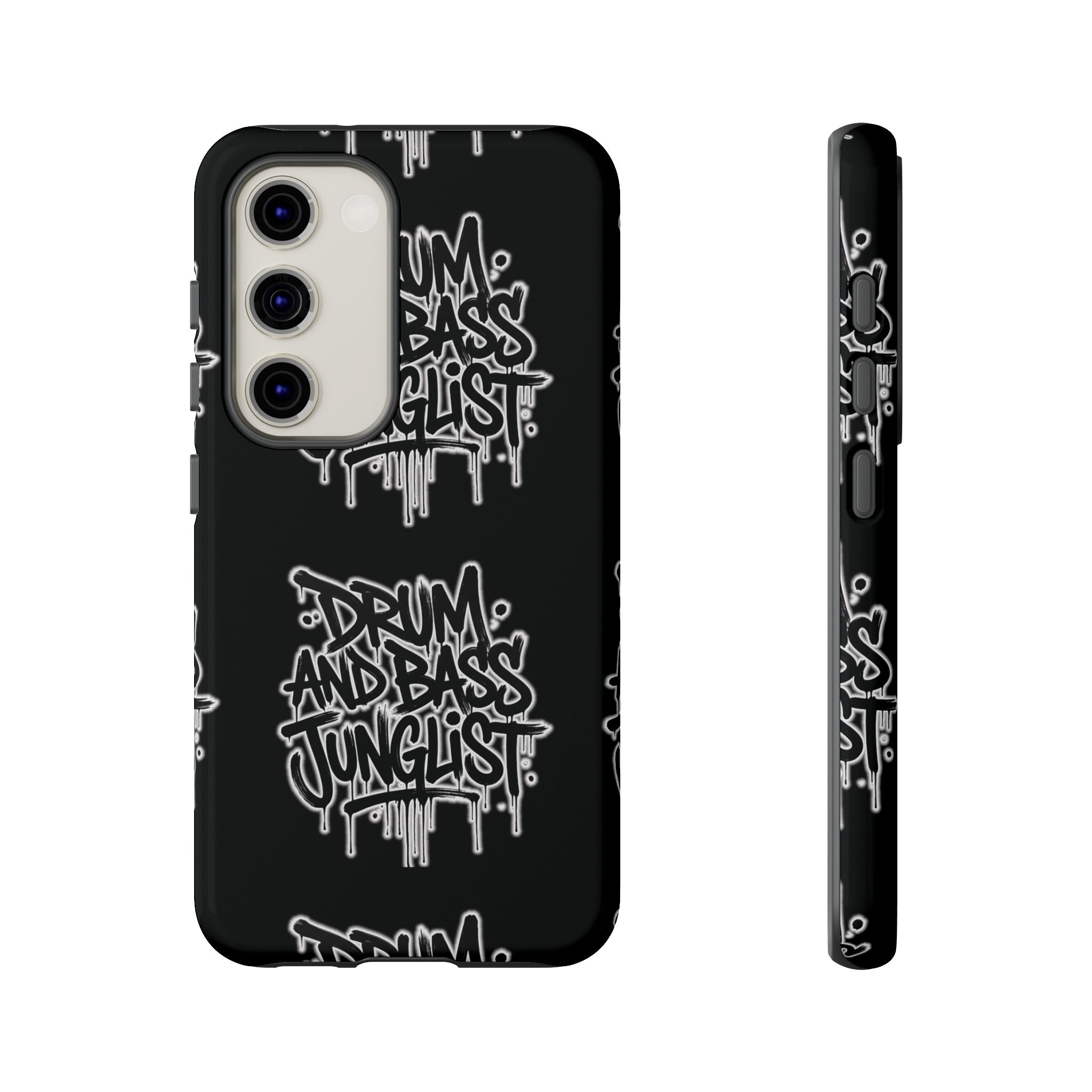 Drum and Bass Junglist Black Graffiti Tough Phone Case | iPhone & Samsung Protective Case