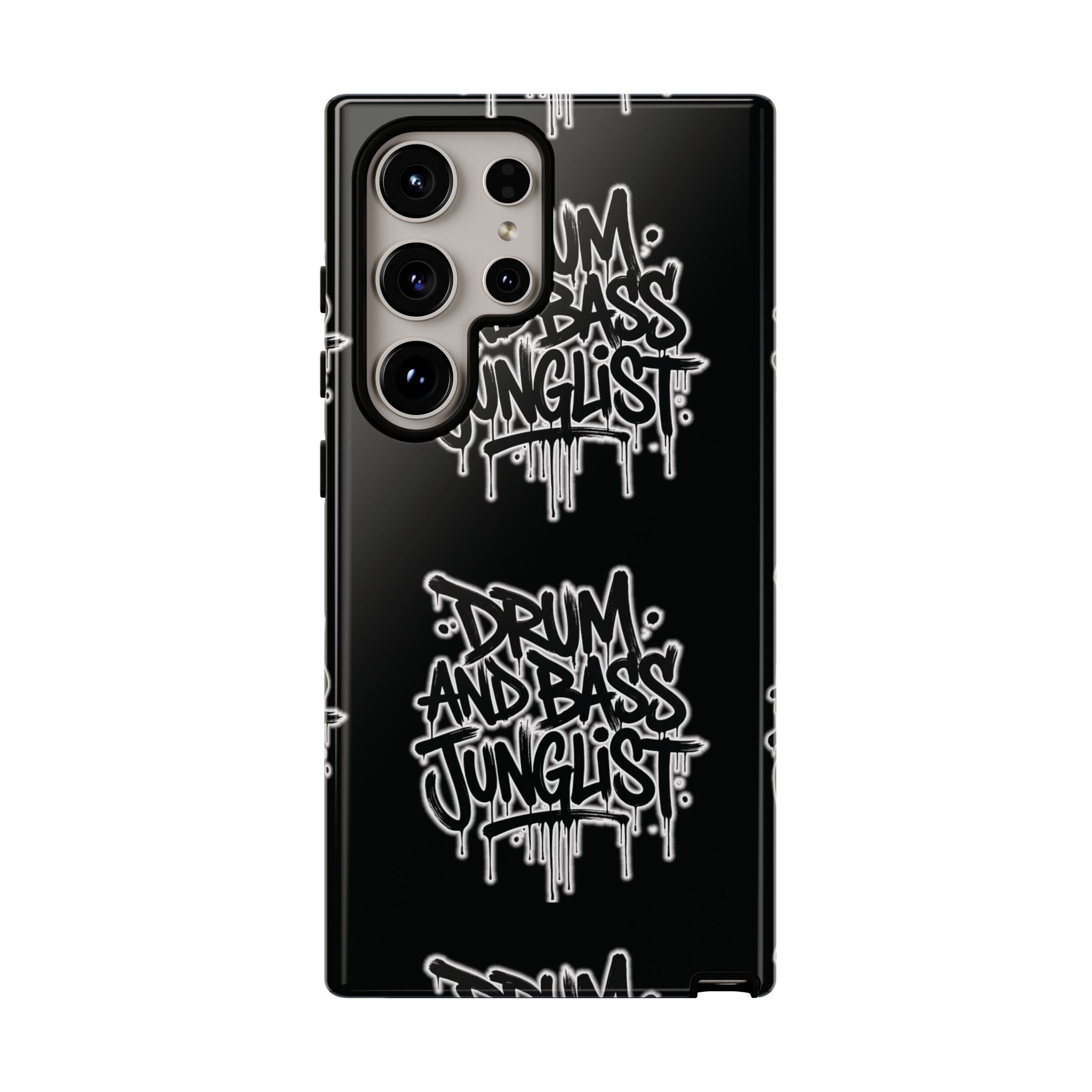 Drum and Bass Junglist Black Graffiti Tough Phone Case | iPhone & Samsung Protective Case