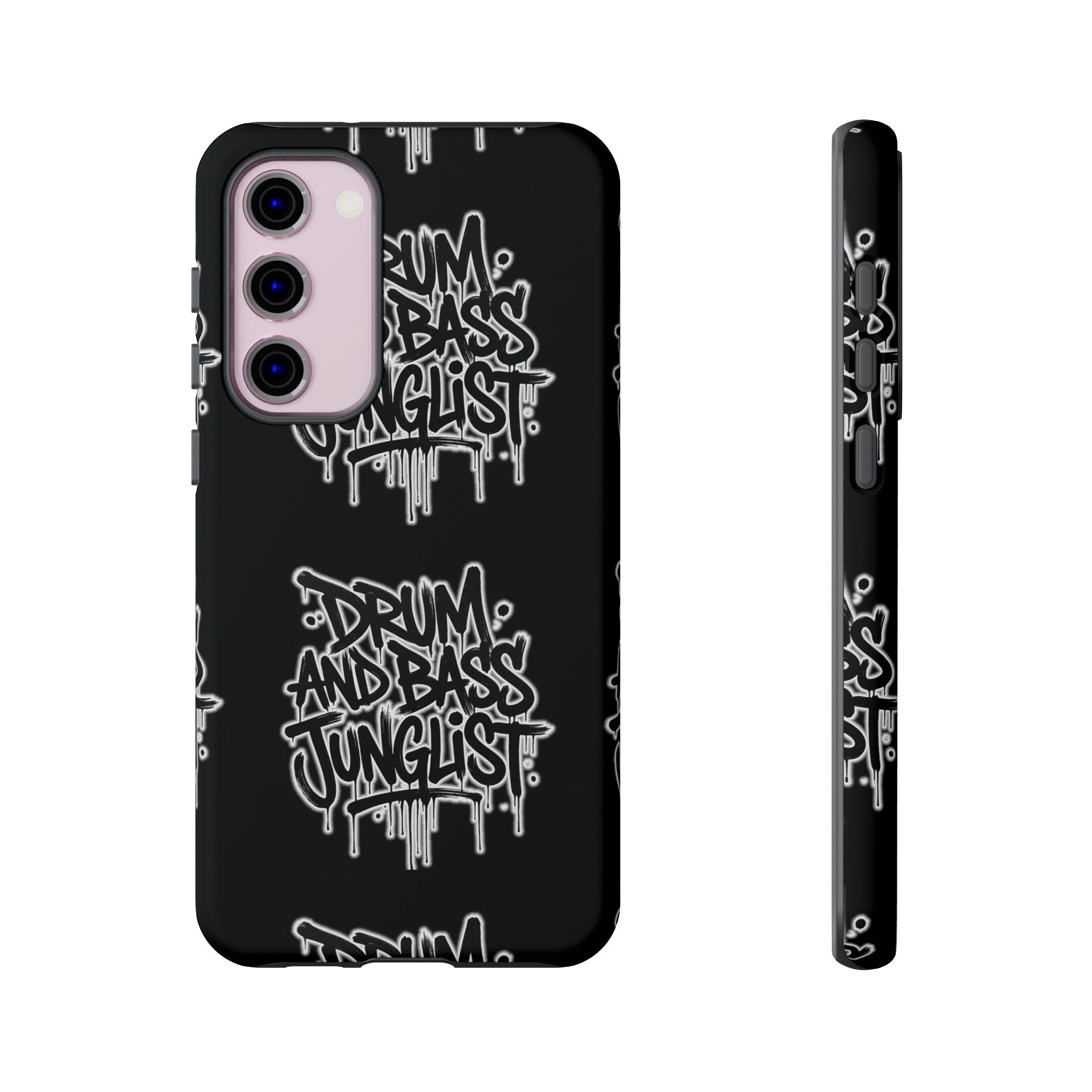 Drum and Bass Junglist Black Graffiti Tough Phone Case | iPhone & Samsung Protective Case