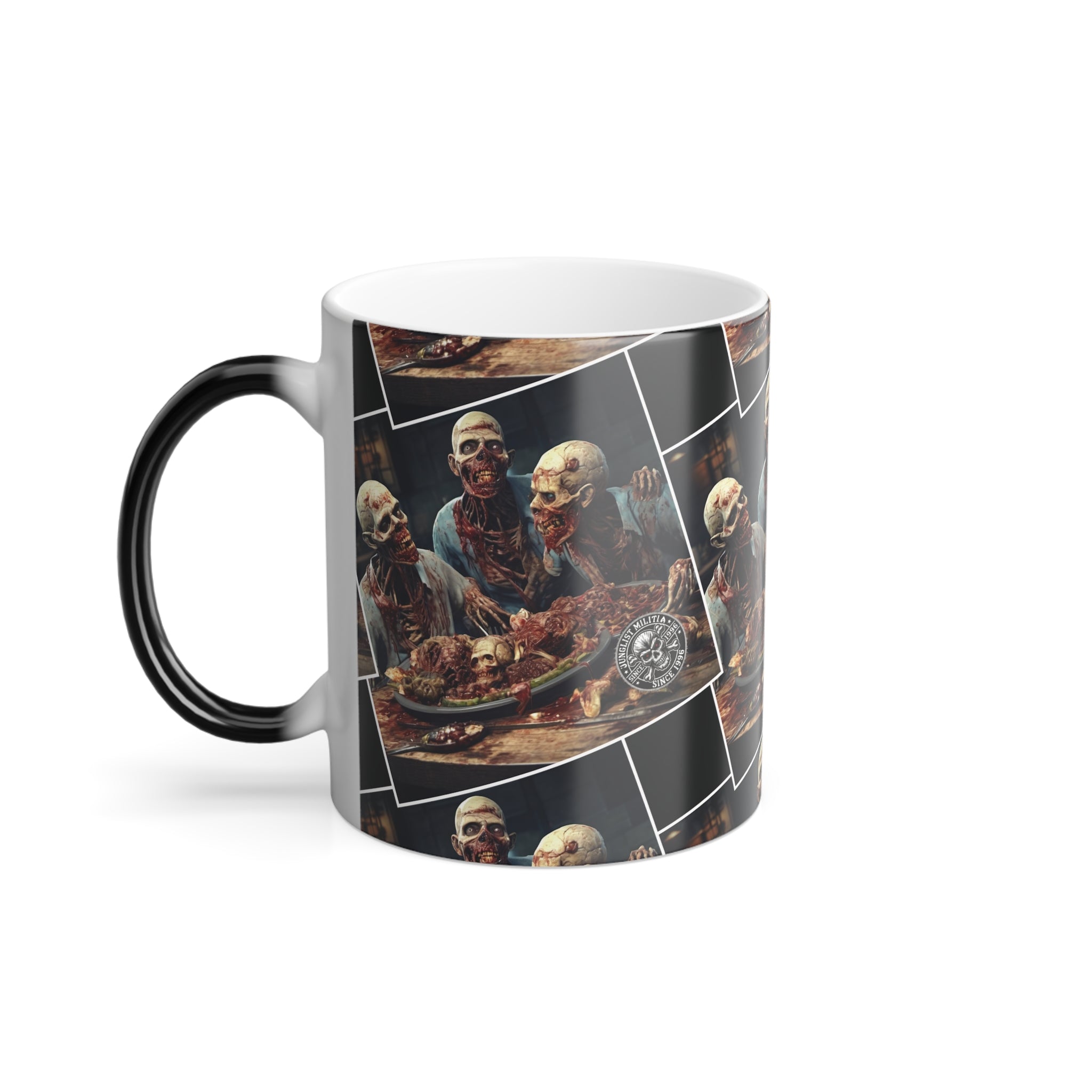 Cannibal Zombies Skull Fuckerz -Color Morphing Coffe Mug, 11oz - Junglist Militia Since 1996