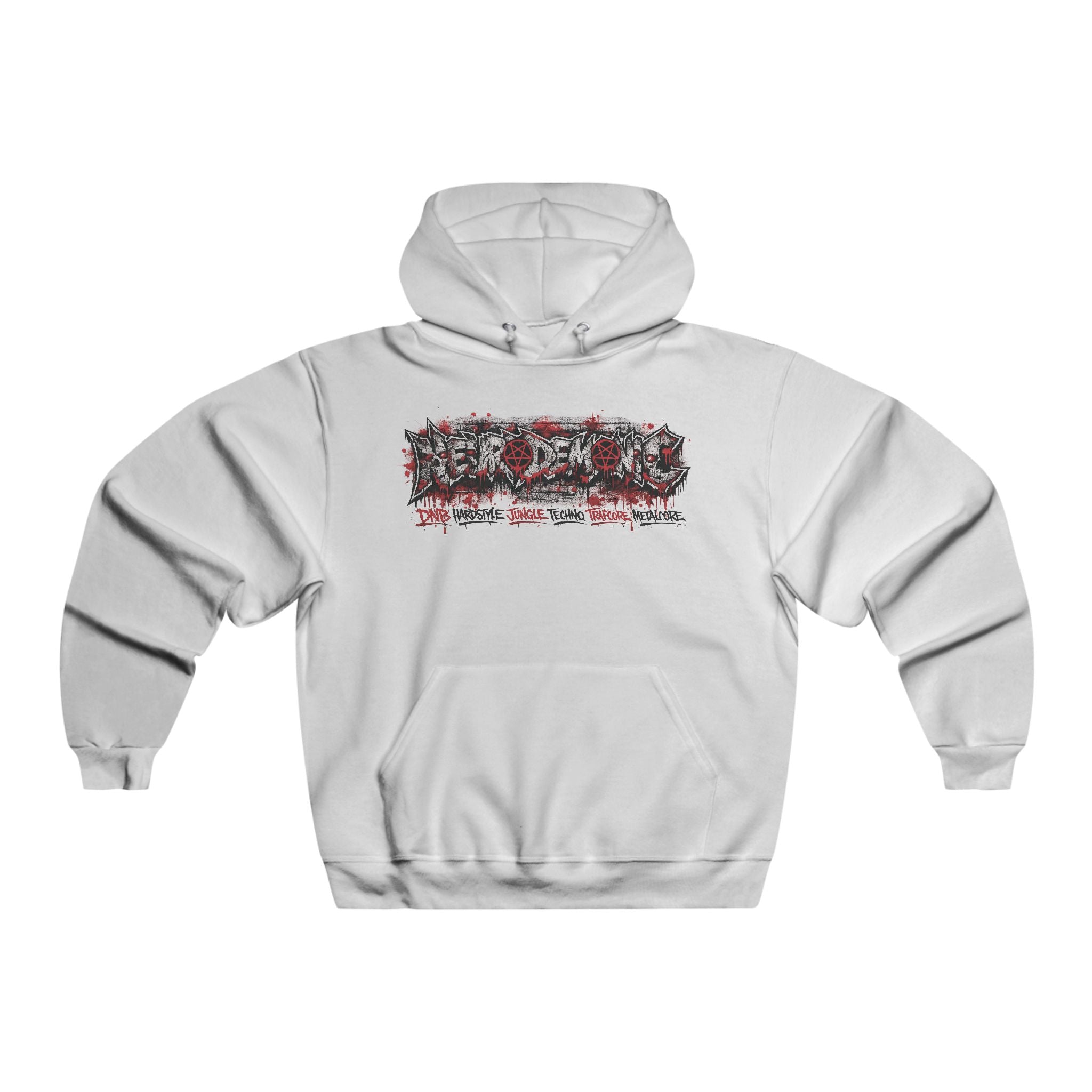 NEURODEMONIC™ Graffiti Skull Pentagram Hoodie | DNB Hardstyle Jungle Techno Trapcore Metalcore Streetwear | Jerseys® Edition