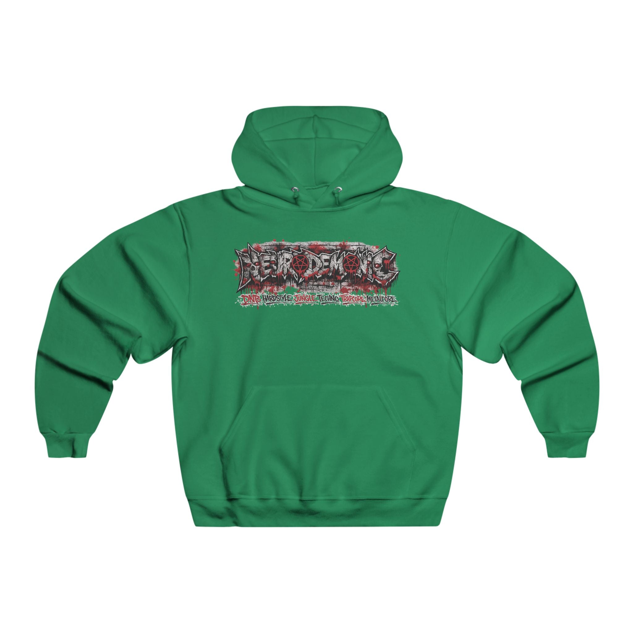 NEURODEMONIC™ Graffiti Skull Pentagram Hoodie | DNB Hardstyle Jungle Techno Trapcore Metalcore Streetwear | Jerseys® Edition