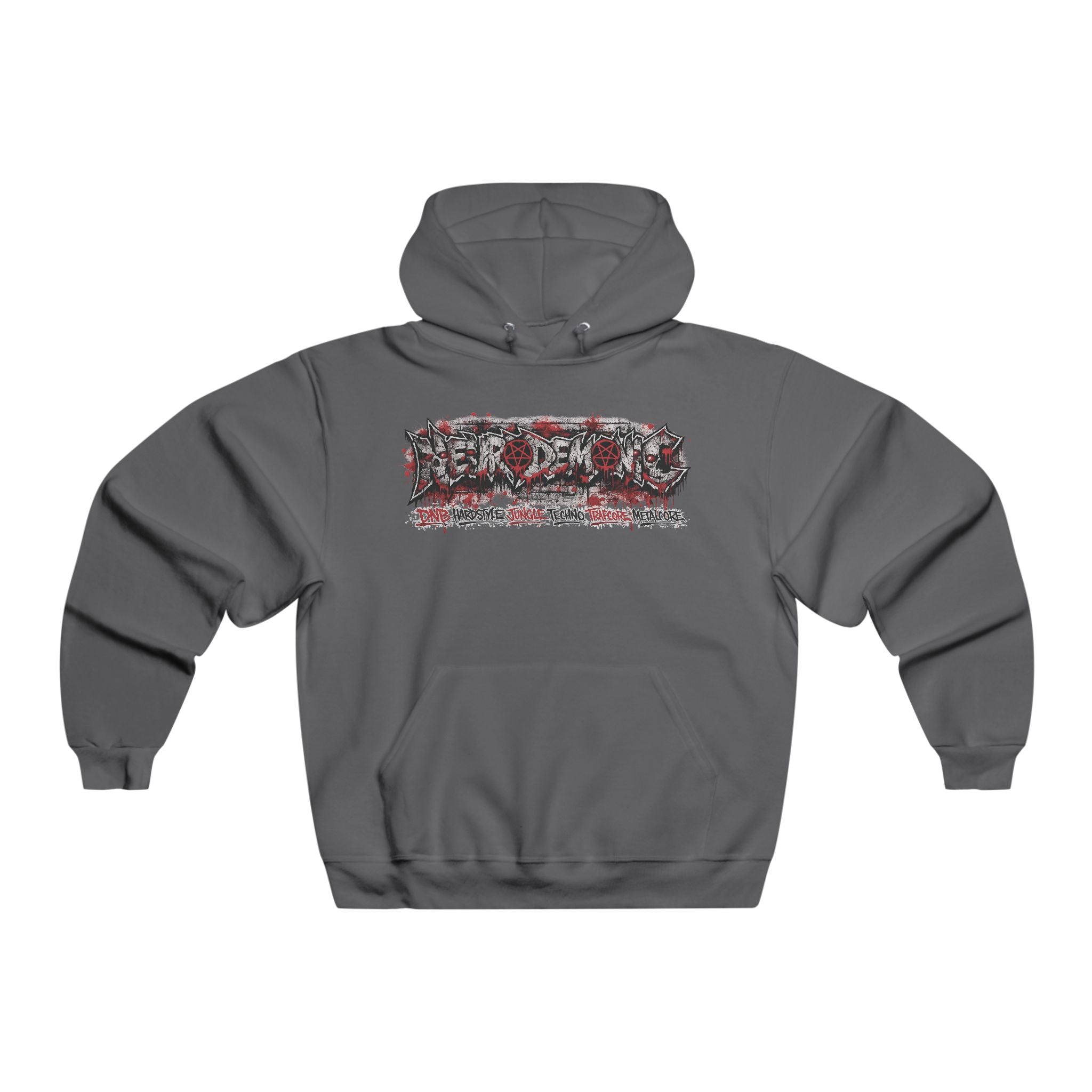 NEURODEMONIC™ Graffiti Skull Pentagram Hoodie | DNB Hardstyle Jungle Techno Trapcore Metalcore Streetwear | Jerseys® Edition