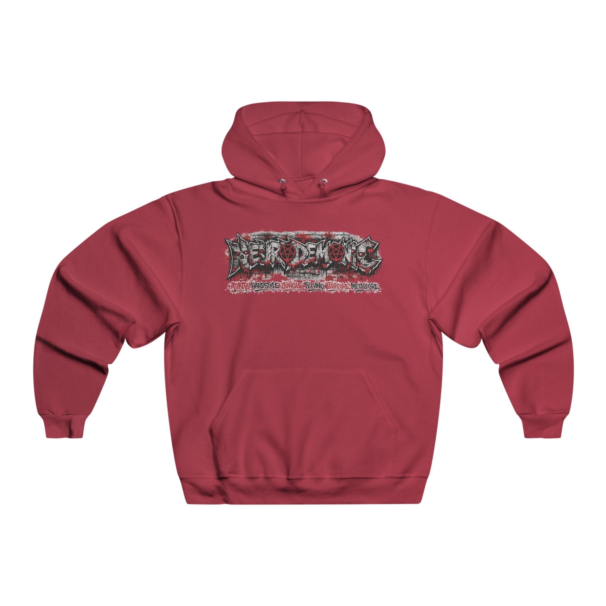 NEURODEMONIC™ Graffiti Skull Pentagram Hoodie | DNB Hardstyle Jungle Techno Trapcore Metalcore Streetwear | Jerseys® Edition