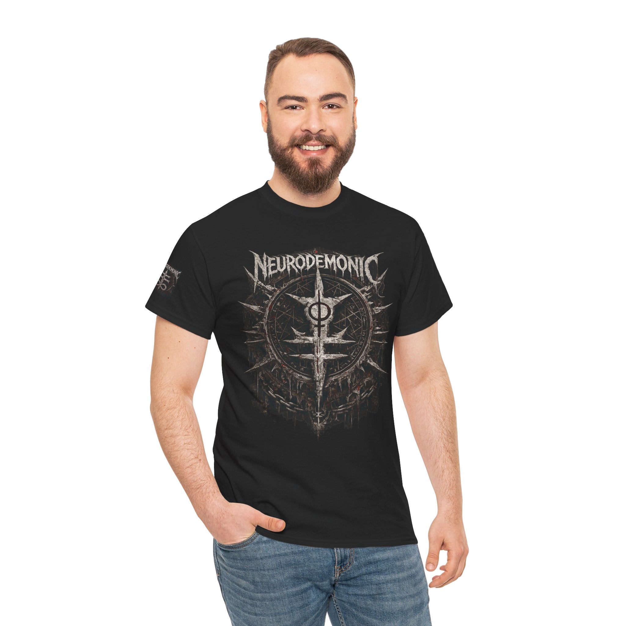 NeuroDemonic Cult Sigil T-Shirt – Forged From Sound, Built From Shadows | Premium Gildan Front & Back Graphic Tee