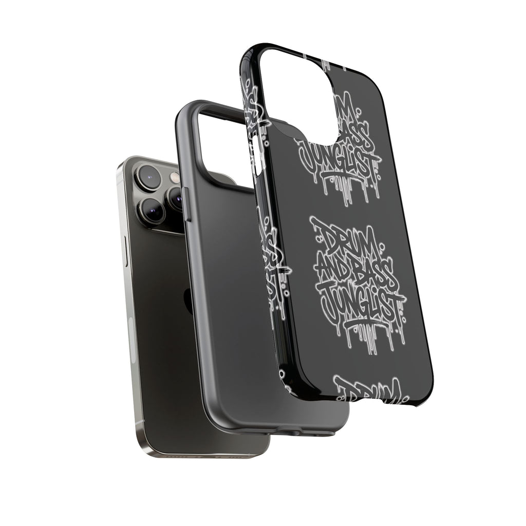 Drum and Bass Junglist Black Graffiti Tough Phone Case | iPhone & Samsung Protective Case