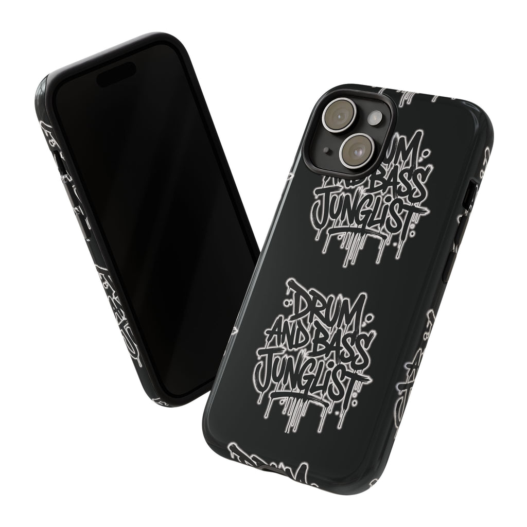 Drum and Bass Junglist Black Graffiti Tough Phone Case | iPhone & Samsung Protective Case