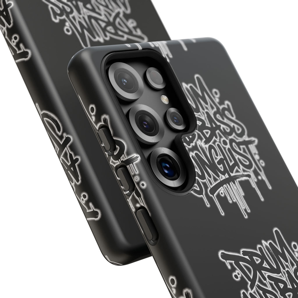 Drum and Bass Junglist Black Graffiti Tough Phone Case | iPhone & Samsung Protective Case