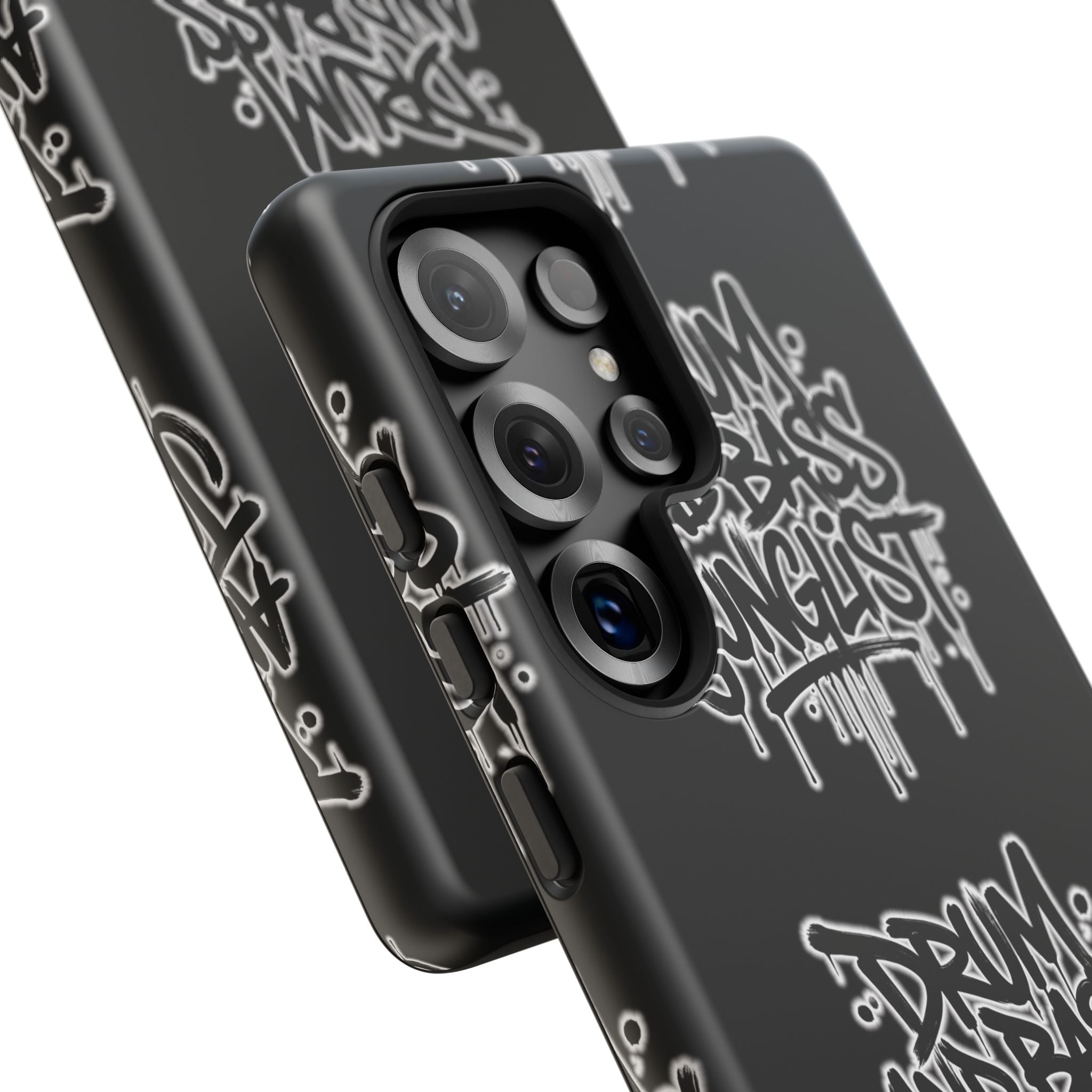Drum and Bass Junglist Black Graffiti Tough Phone Case | iPhone & Samsung Protective Case