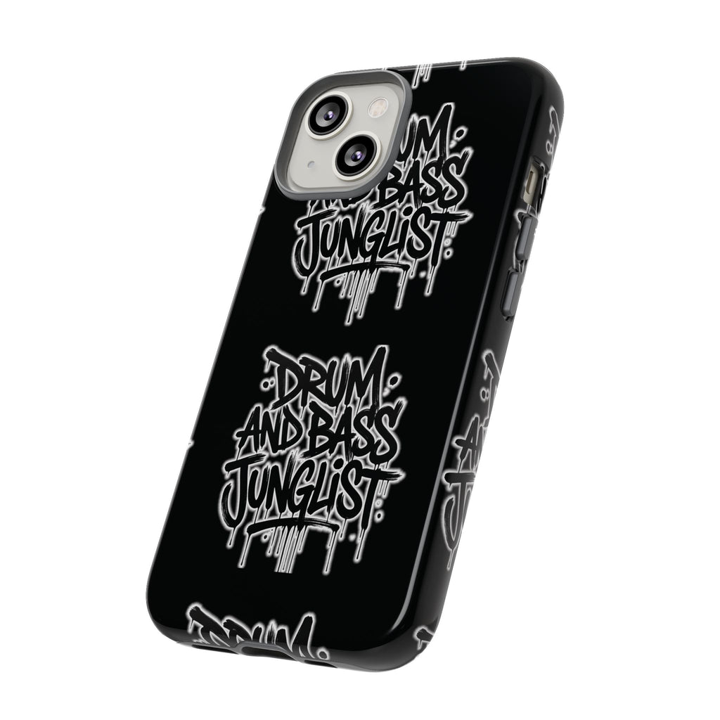Drum and Bass Junglist Black Graffiti Tough Phone Case | iPhone & Samsung Protective Case