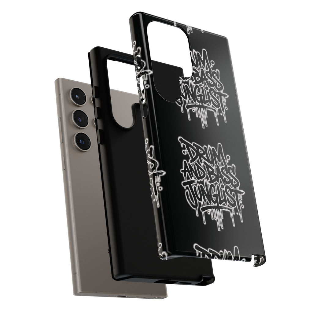 Drum and Bass Junglist Black Graffiti Tough Phone Case | iPhone & Samsung Protective Case