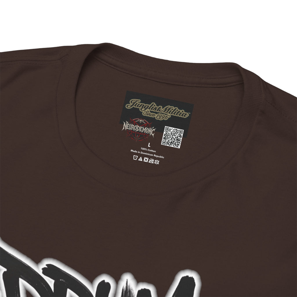 Junglist Militia™ Since 1996 | Drum & Bass Junglist Graffiti Gildan Premium Cotton T-Shirt | NeuroDemonic Records Official Streetwear | 10 Colors
