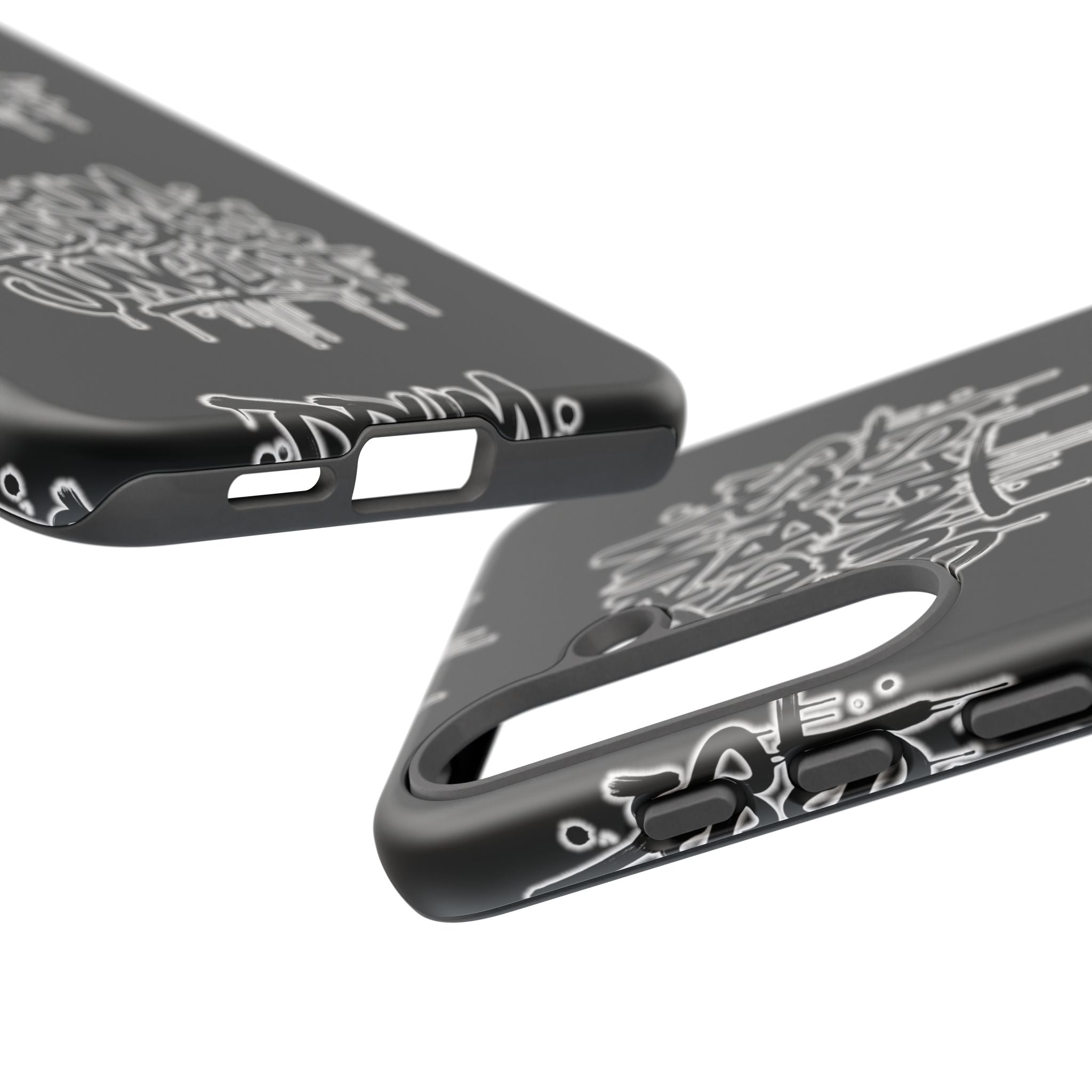 Drum and Bass Junglist Black Graffiti Tough Phone Case | iPhone & Samsung Protective Case