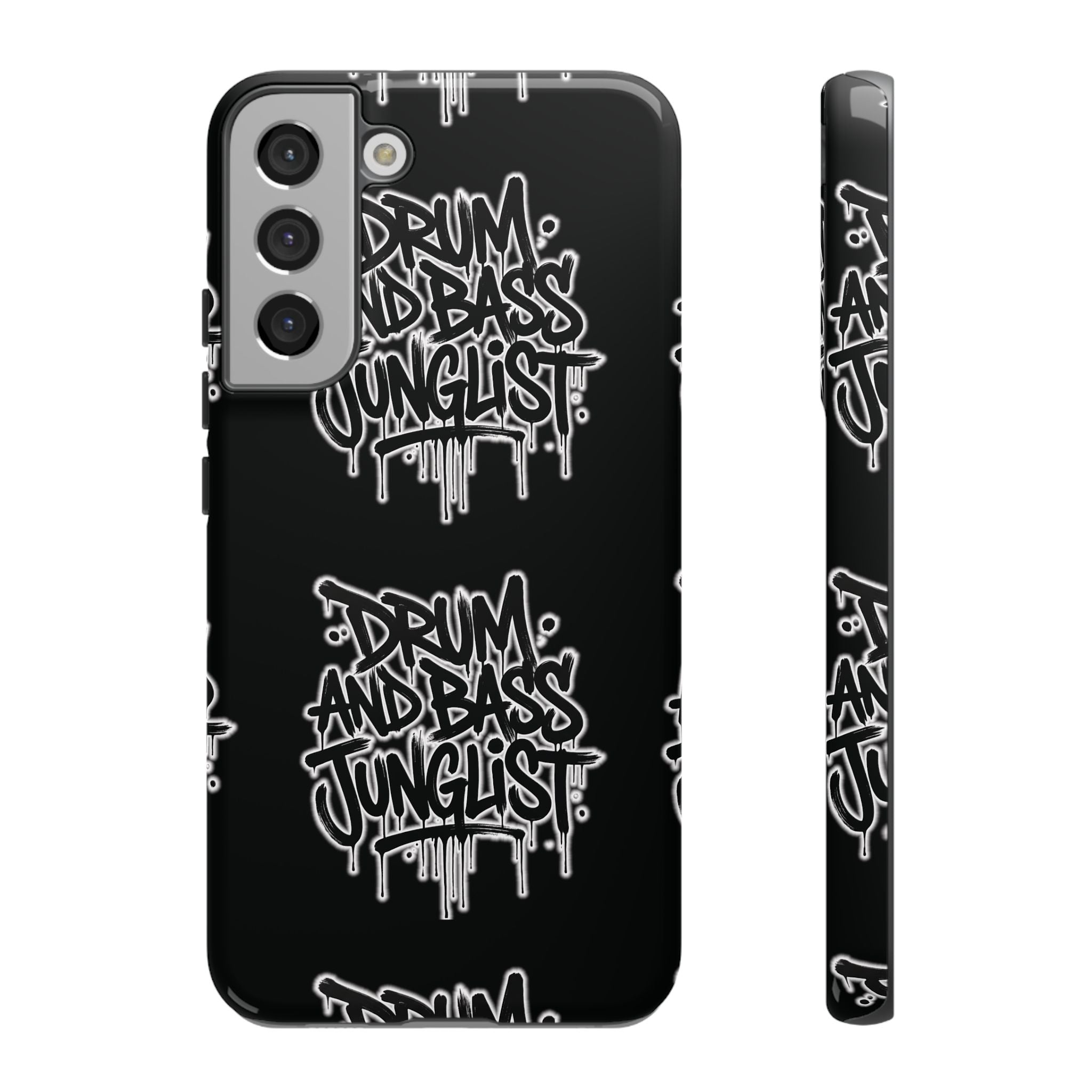 Drum and Bass Junglist Black Graffiti Tough Phone Case | iPhone & Samsung Protective Case