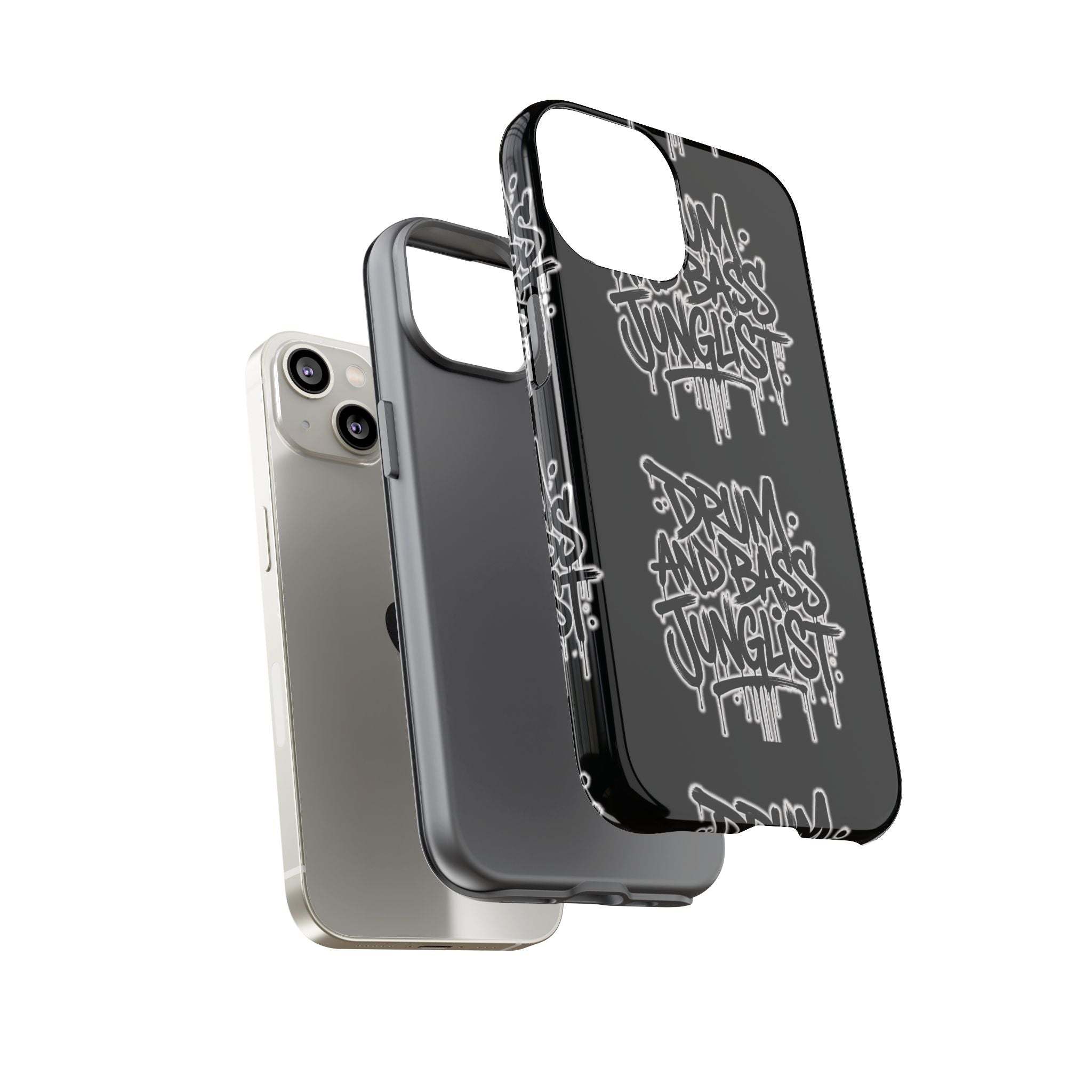 Drum and Bass Junglist Black Graffiti Tough Phone Case | iPhone & Samsung Protective Case