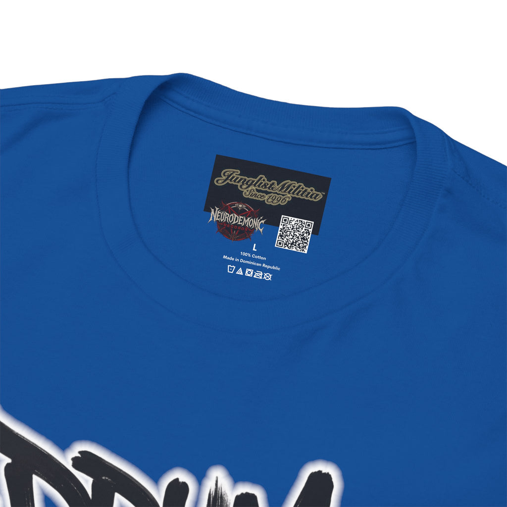 Junglist Militia™ Since 1996 | Drum & Bass Junglist Graffiti Gildan Premium Cotton T-Shirt | NeuroDemonic Records Official Streetwear | 10 Colors