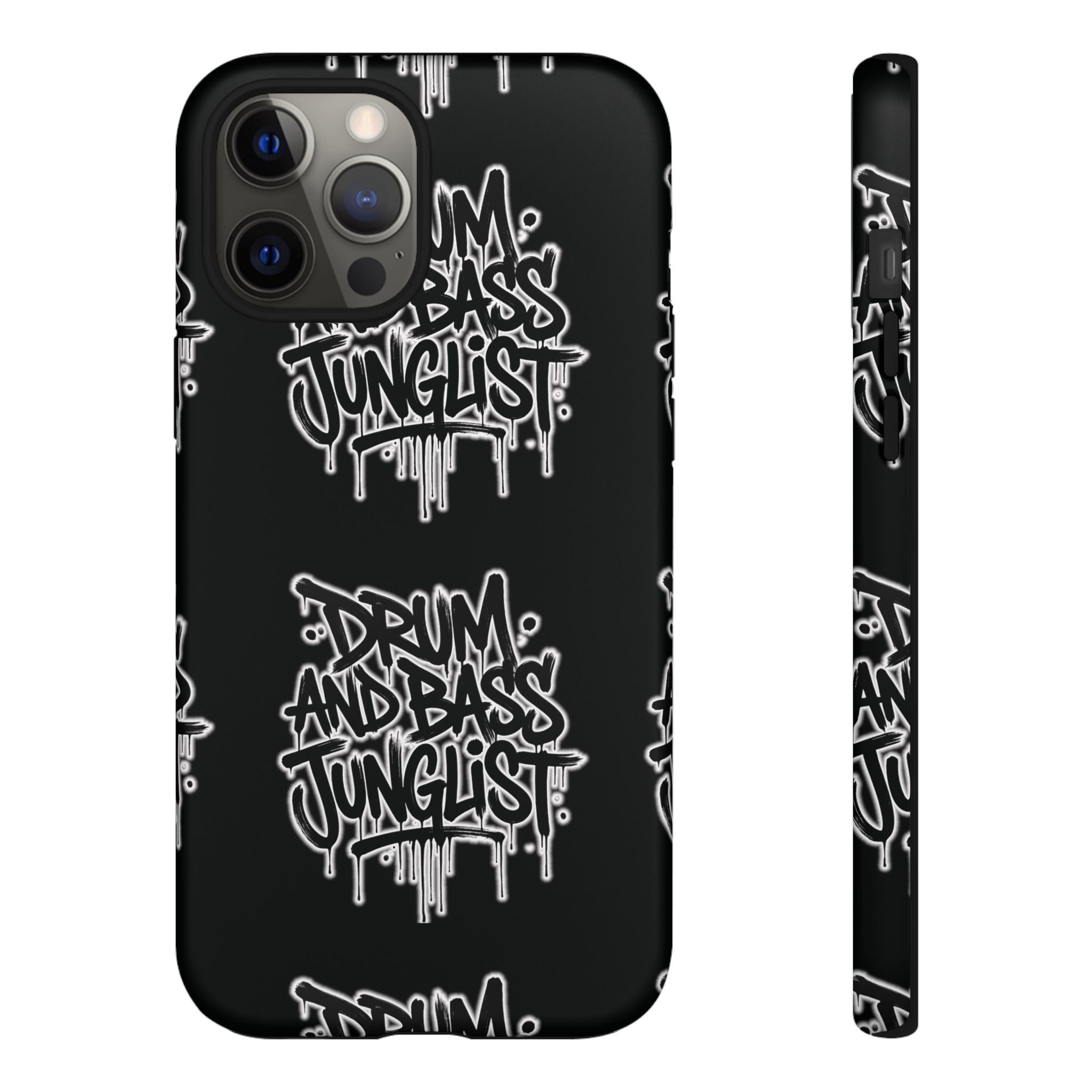 Drum and Bass Junglist Black Graffiti Tough Phone Case | iPhone & Samsung Protective Case