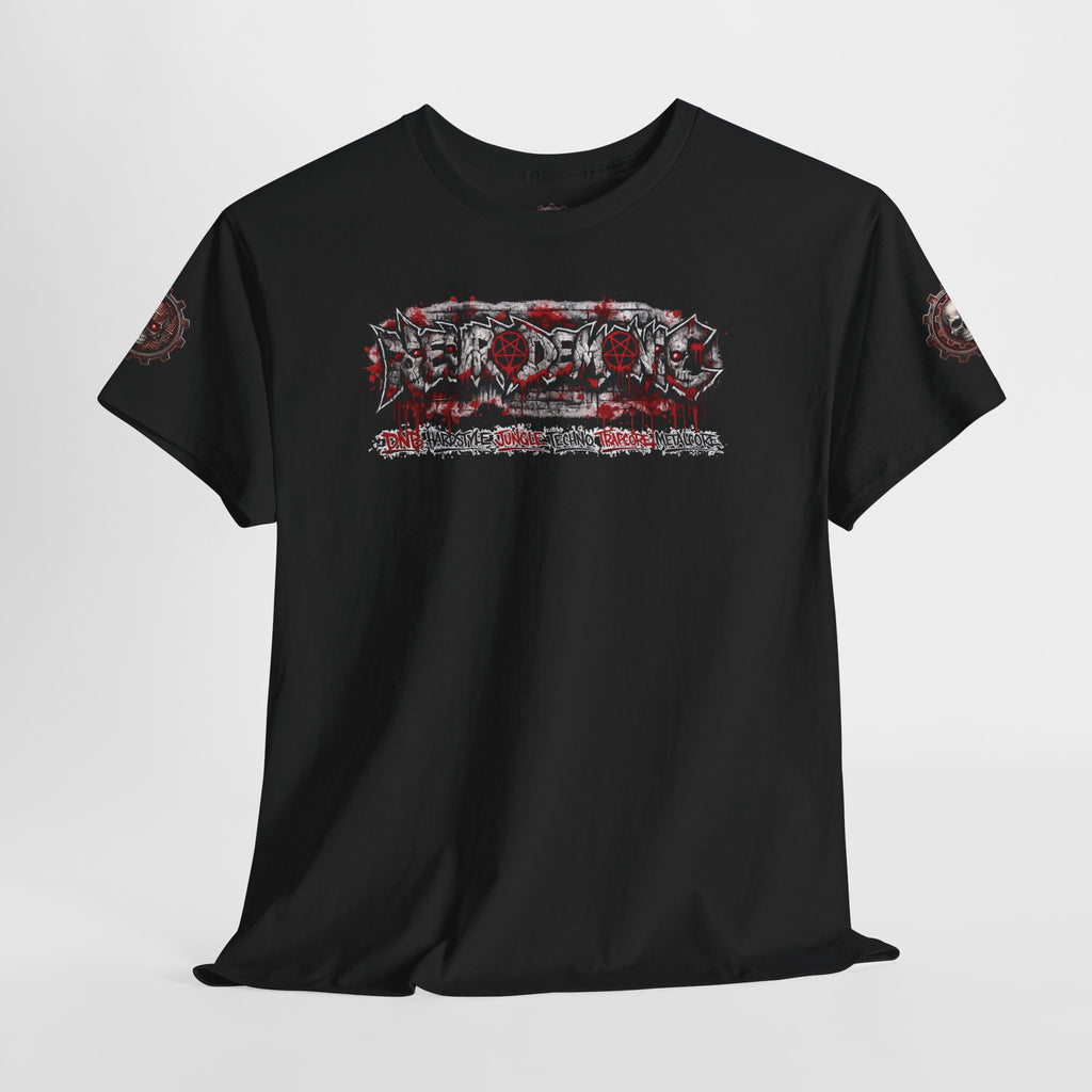 NEURODEMONIC™ Graffiti Skull Pentagram T Shirt | DNB Hardstyle Jungle Techno Trapcore Metalcore Streetwear |Skull Tee — Gildan Graphic Shirt