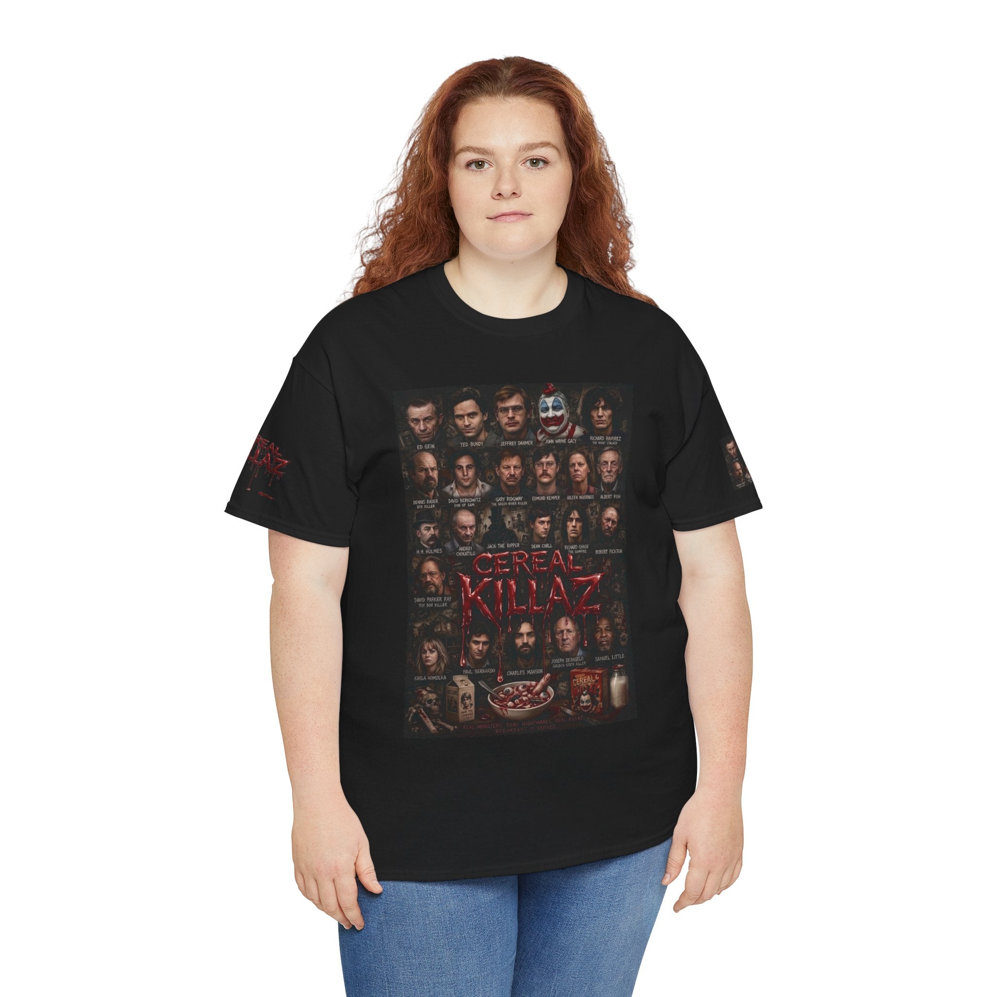 CEREAL KILLAZ™ True Crime Horror Graphic T-Shirt | Gothic Streetwear | NeuroDemonic