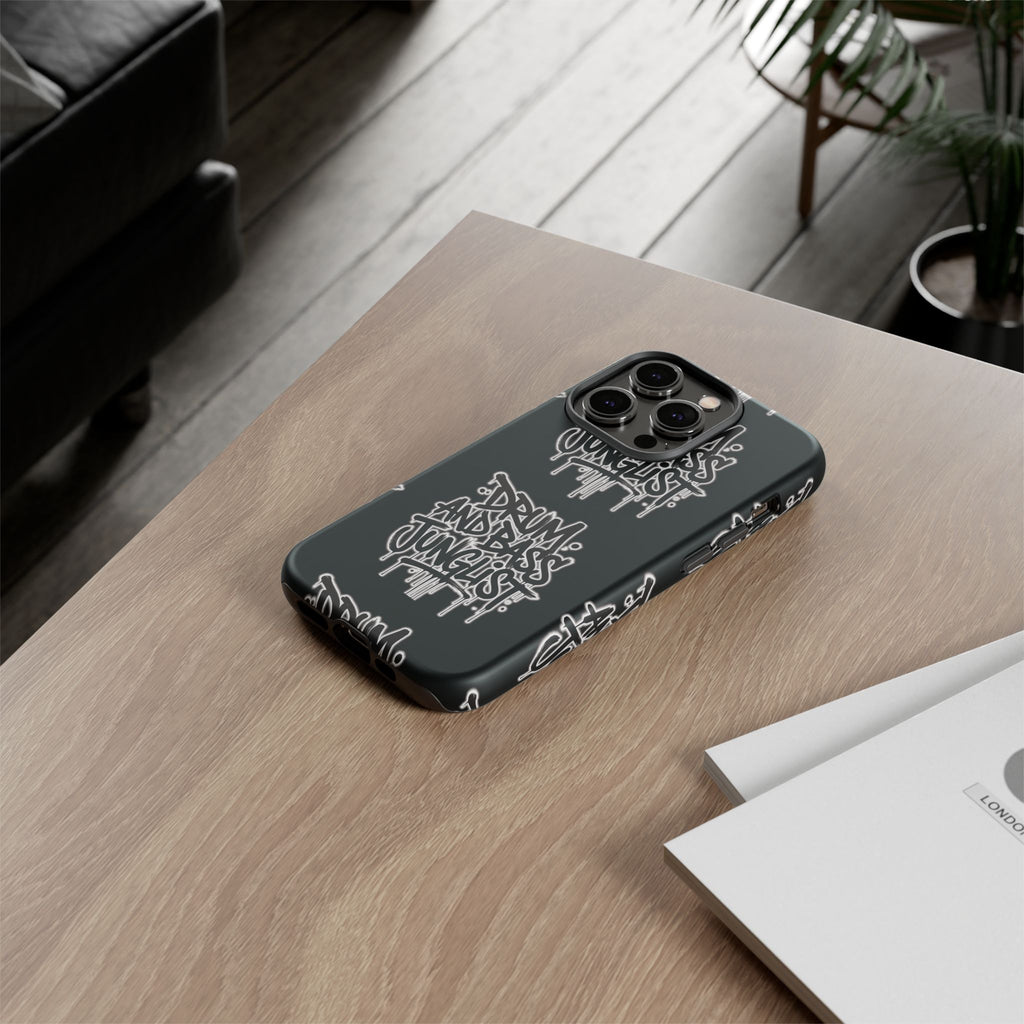 Drum and Bass Junglist Black Graffiti Tough Phone Case | iPhone & Samsung Protective Case