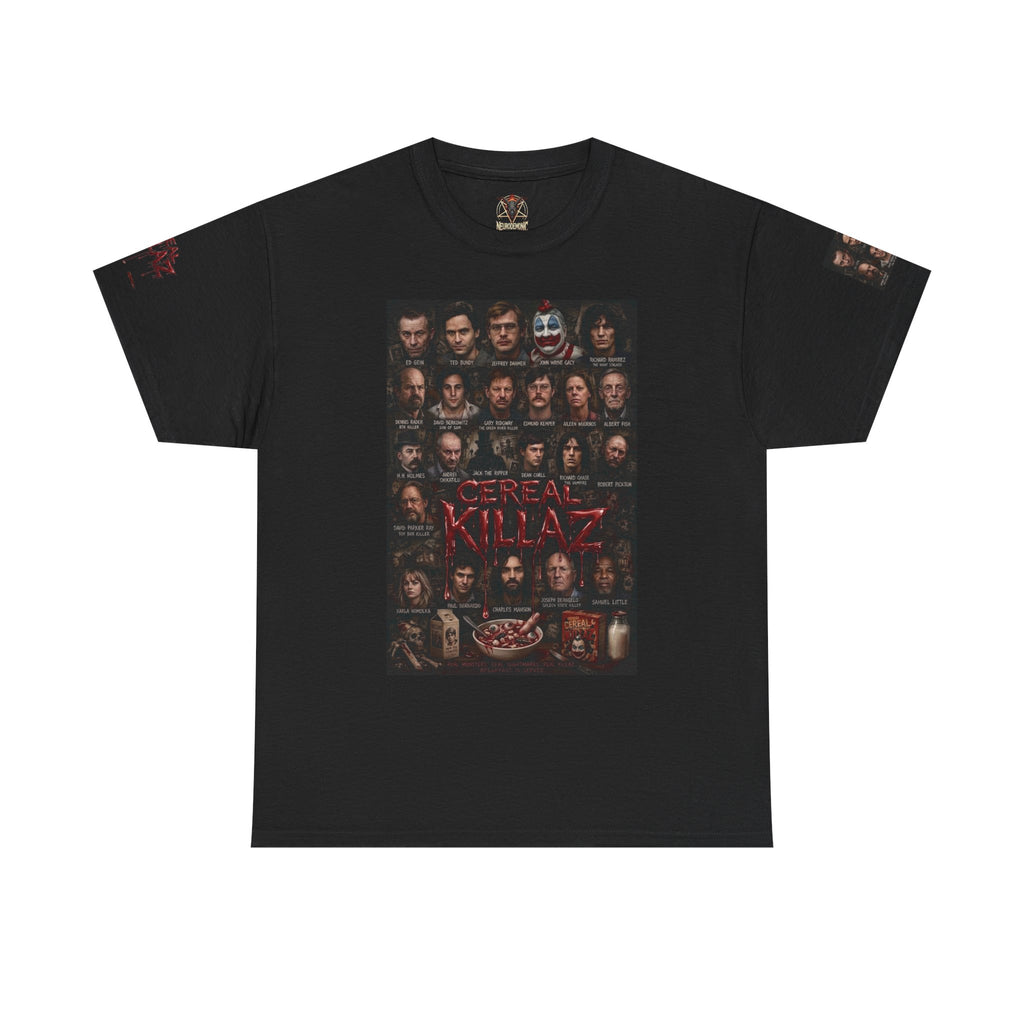 CEREAL KILLAZ™ True Crime Horror Graphic T-Shirt | Gothic Streetwear | NeuroDemonic