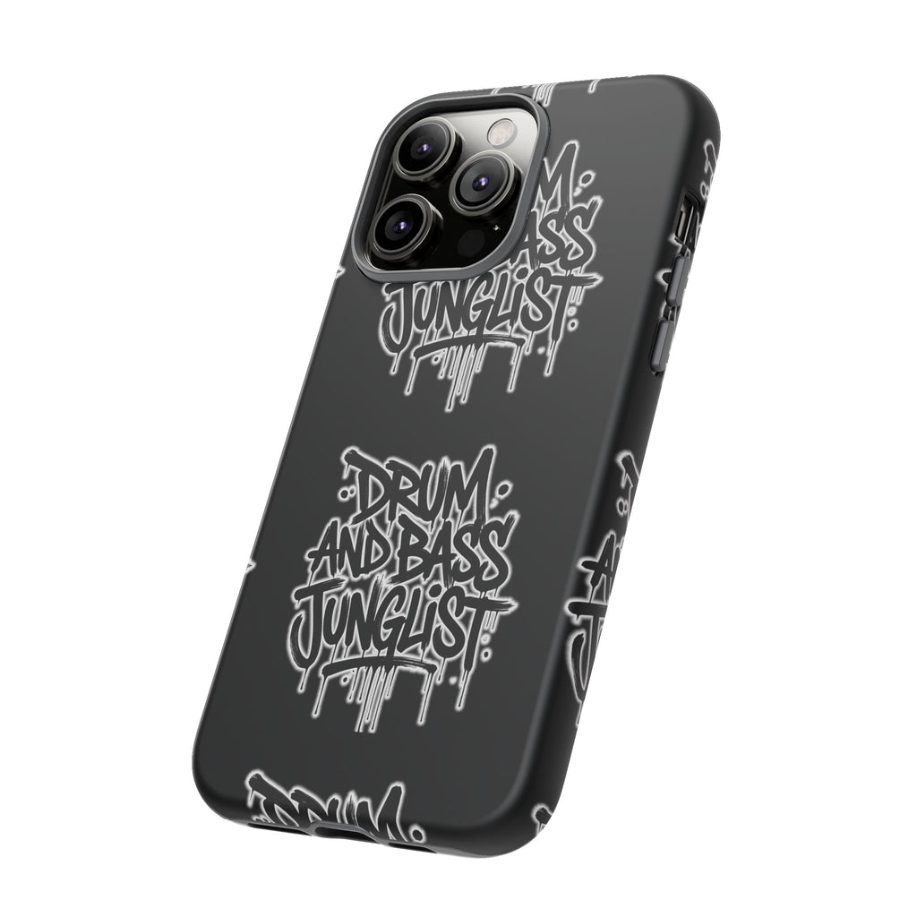 Drum and Bass Junglist Black Graffiti Tough Phone Case | iPhone & Samsung Protective Case