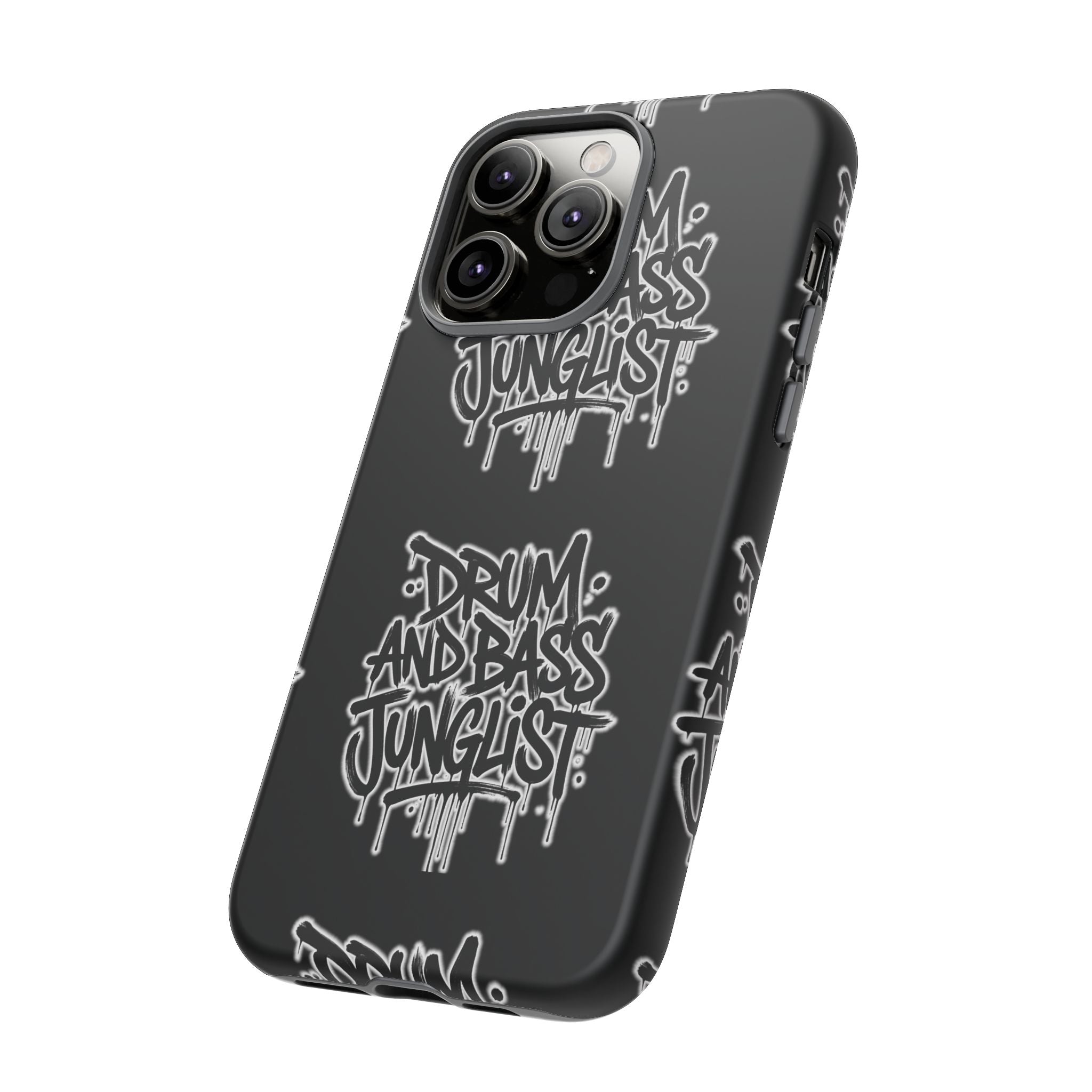 Drum and Bass Junglist Black Graffiti Tough Phone Case | iPhone & Samsung Protective Case