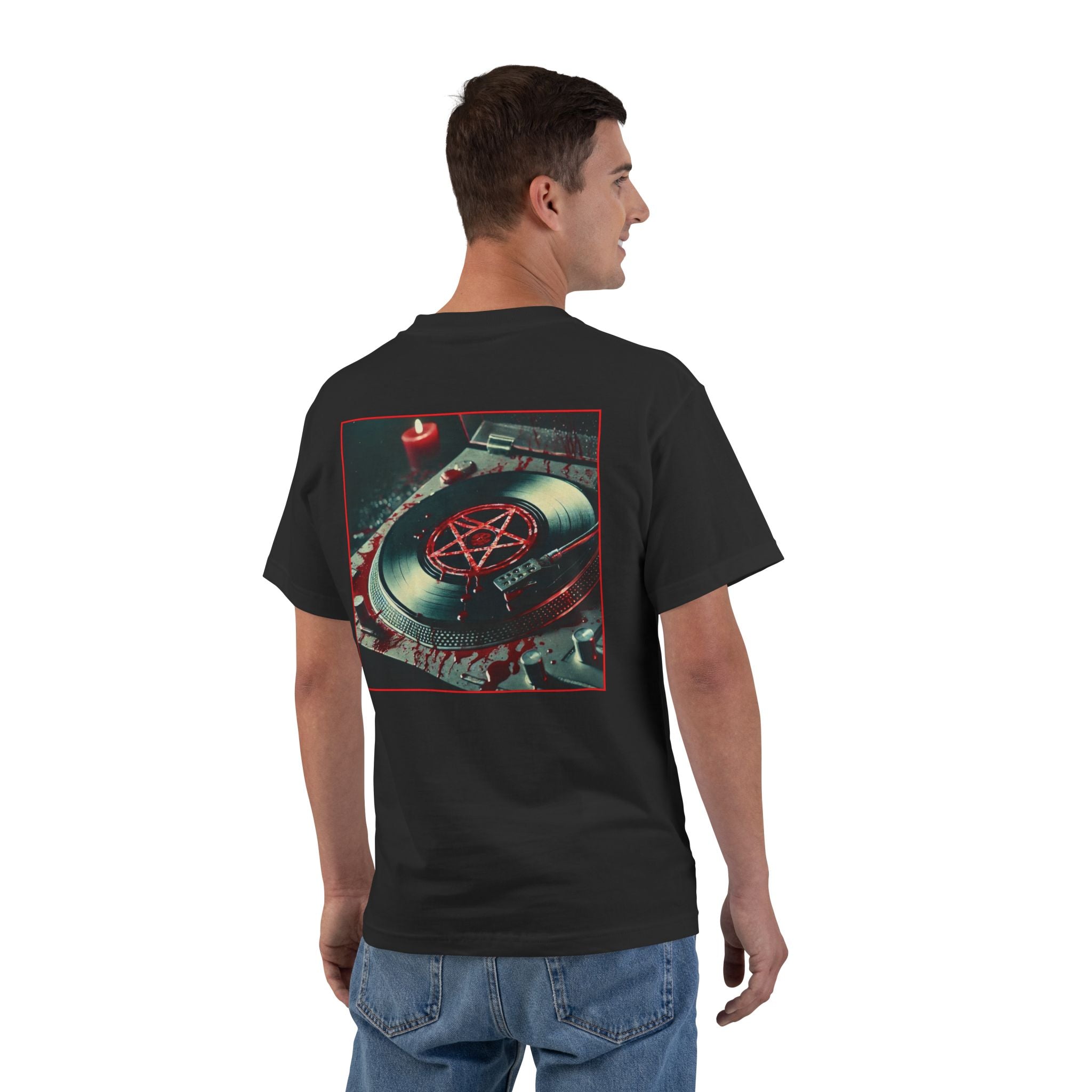 Beefy-T®  Short-Sleeve T- JUNGLIST MILITIA Blood Soaked Pentagram Turntable