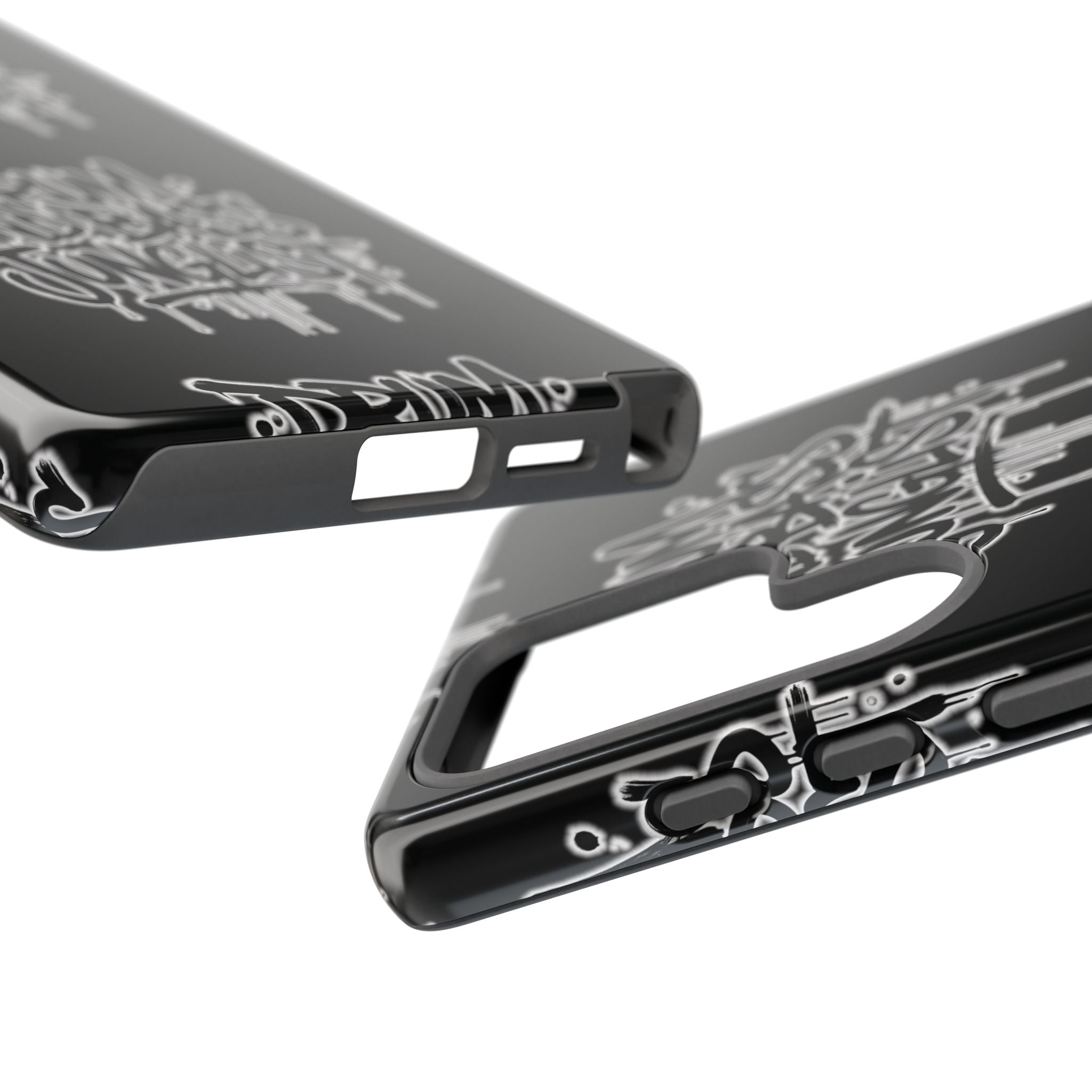 Drum and Bass Junglist Black Graffiti Tough Phone Case | iPhone & Samsung Protective Case