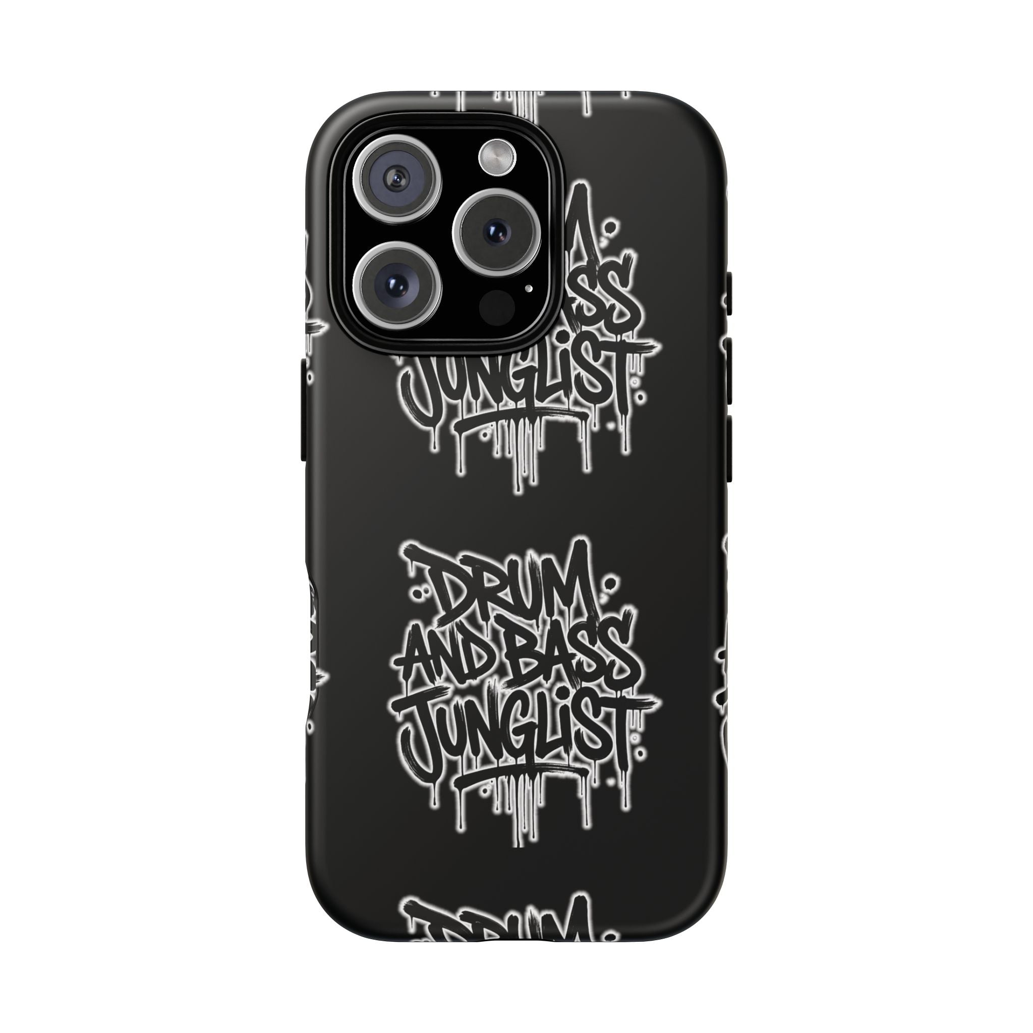 Drum and Bass Junglist Black Graffiti Tough Phone Case | iPhone & Samsung Protective Case