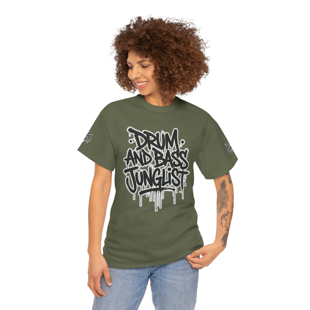 Junglist Militia™ Since 1996 | Drum & Bass Junglist Graffiti Gildan Premium Cotton T-Shirt | NeuroDemonic Records Official Streetwear | 10 Colors