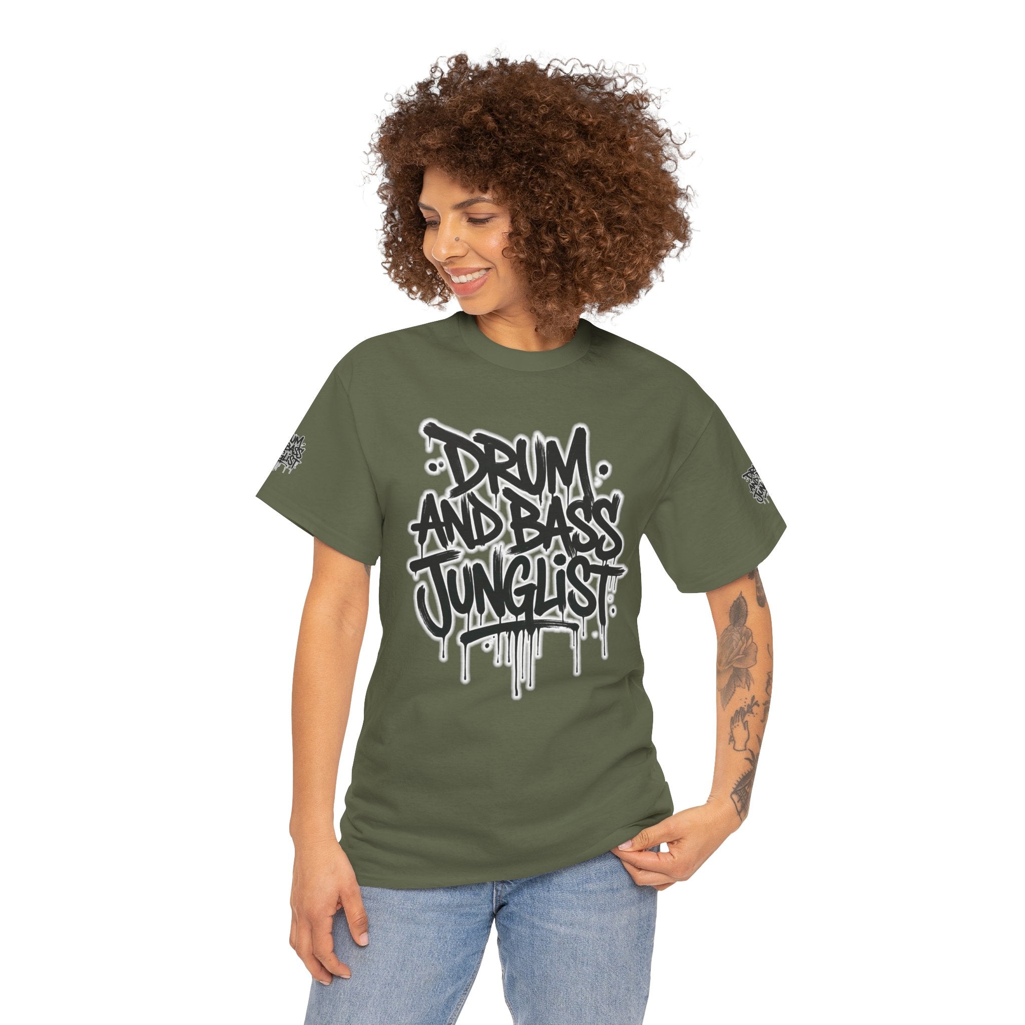 Junglist Militia™ Since 1996 | Drum & Bass Junglist Graffiti Gildan Premium Cotton T-Shirt | NeuroDemonic Records Official Streetwear | 10 Colors