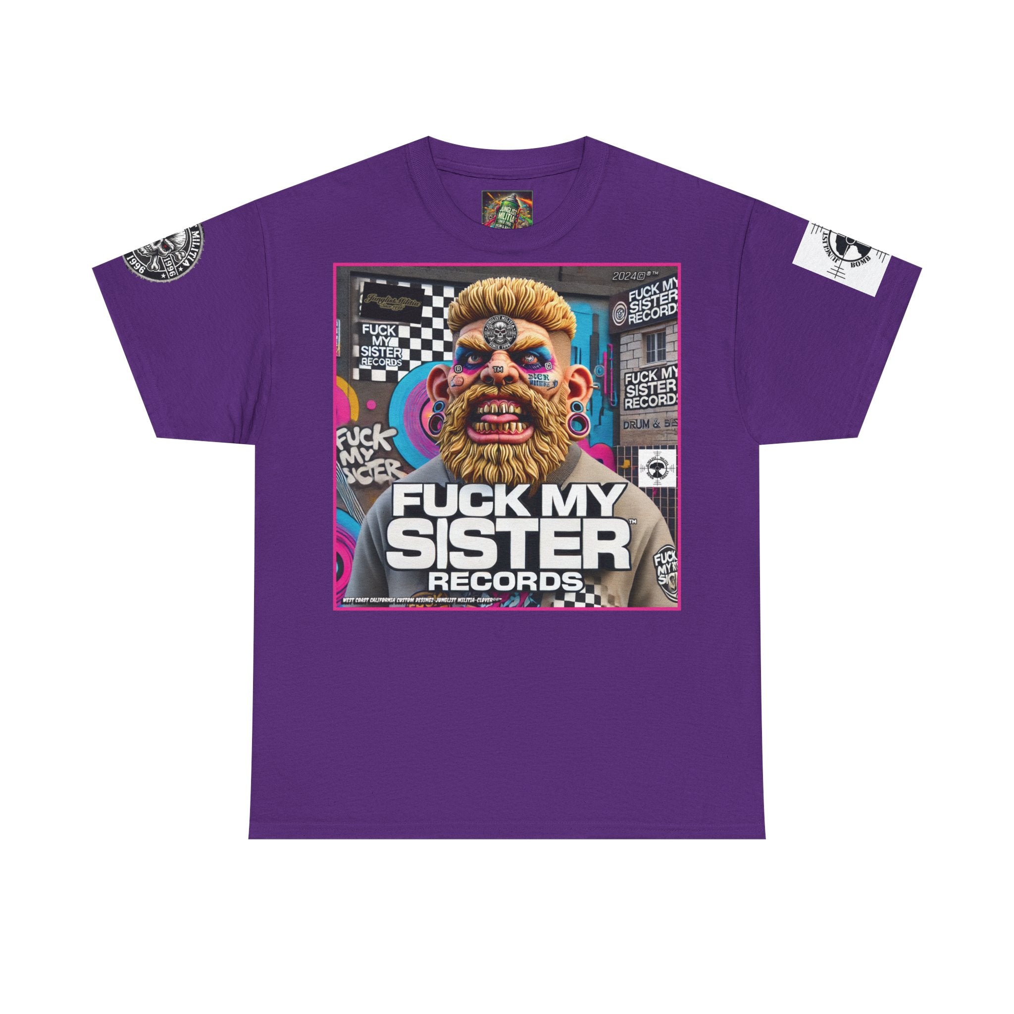 Fuck my Sister Records - Unisex Heavy Cotton Tee - Junglist Militia Since 1996