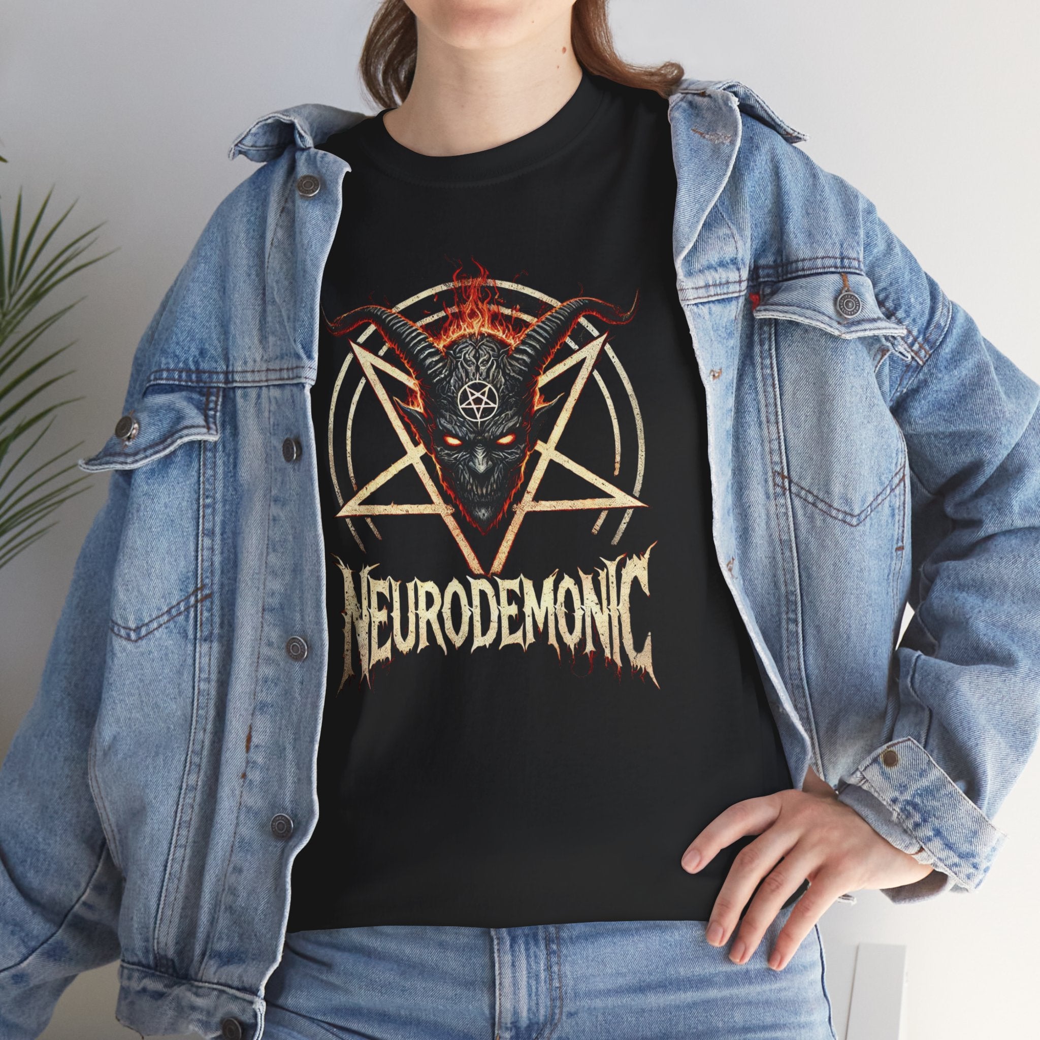 NeuroDemonic Baphomet Pentagram T-Shirt – Heavy Metal Streetwear Edition