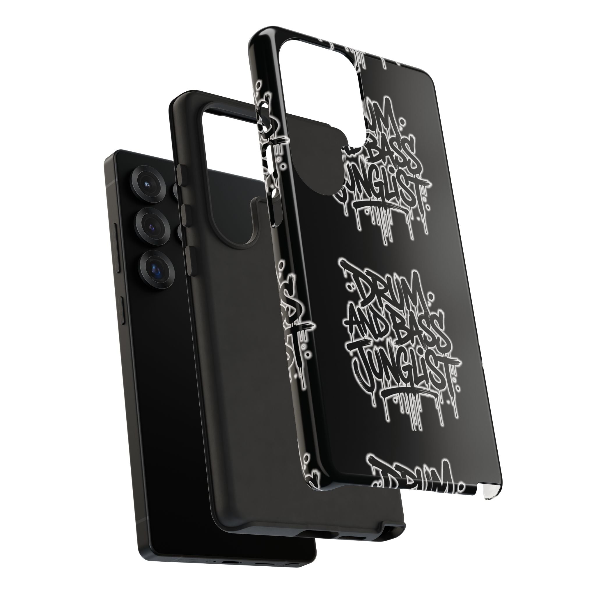 Drum and Bass Junglist Black Graffiti Tough Phone Case | iPhone & Samsung Protective Case