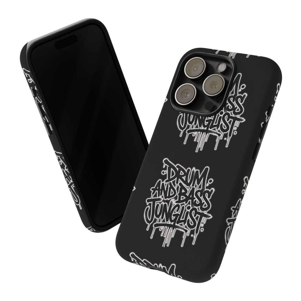 Drum and Bass Junglist Black Graffiti Tough Phone Case | iPhone & Samsung Protective Case