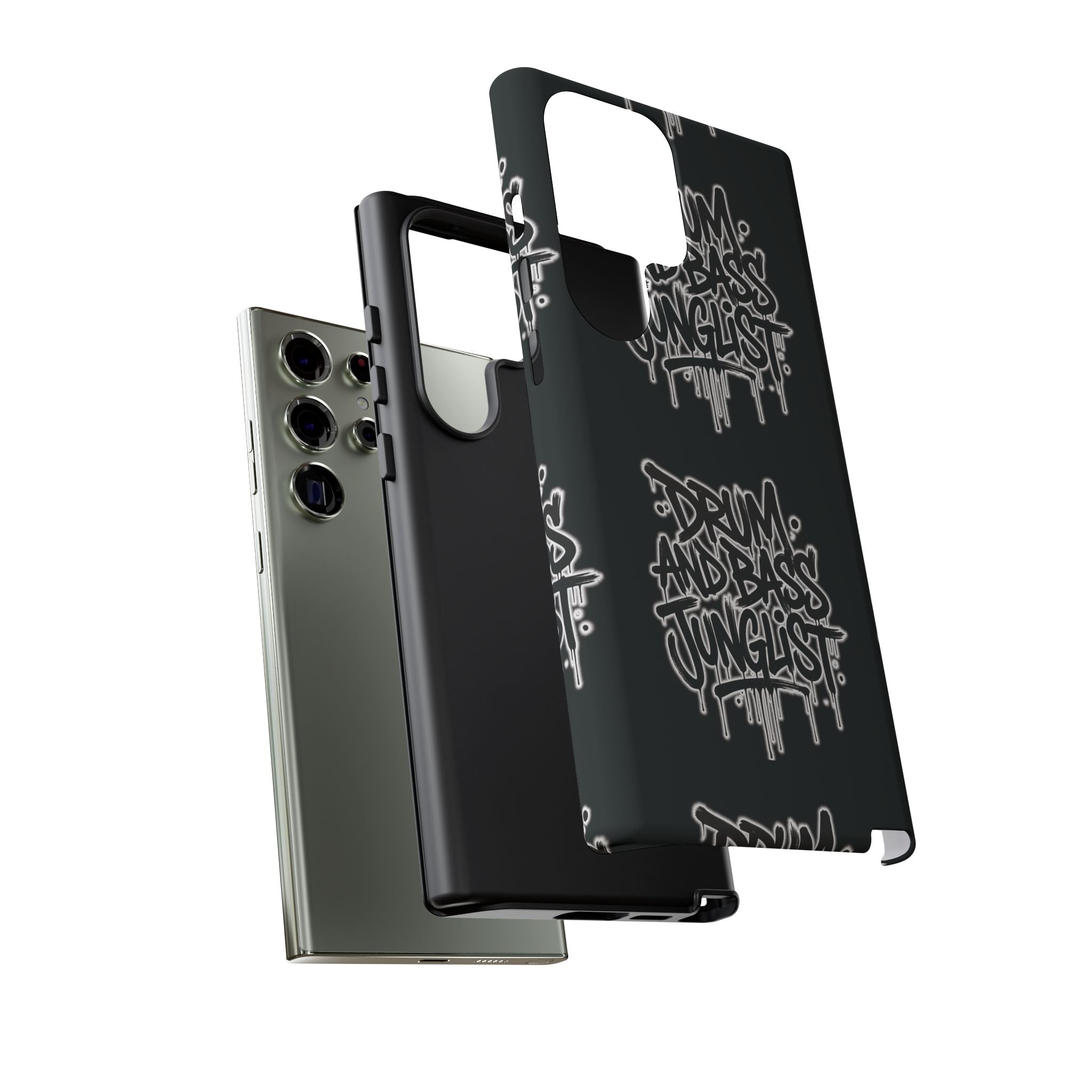Drum and Bass Junglist Black Graffiti Tough Phone Case | iPhone & Samsung Protective Case
