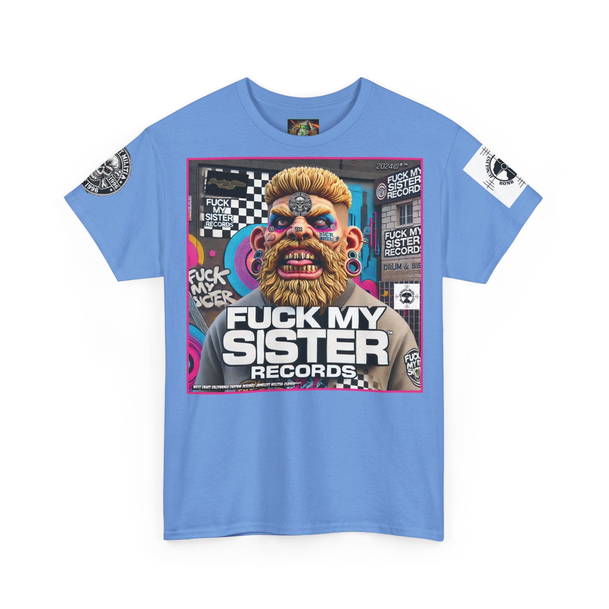 Fuck my Sister Records - Unisex Heavy Cotton Tee - Junglist Militia Since 1996