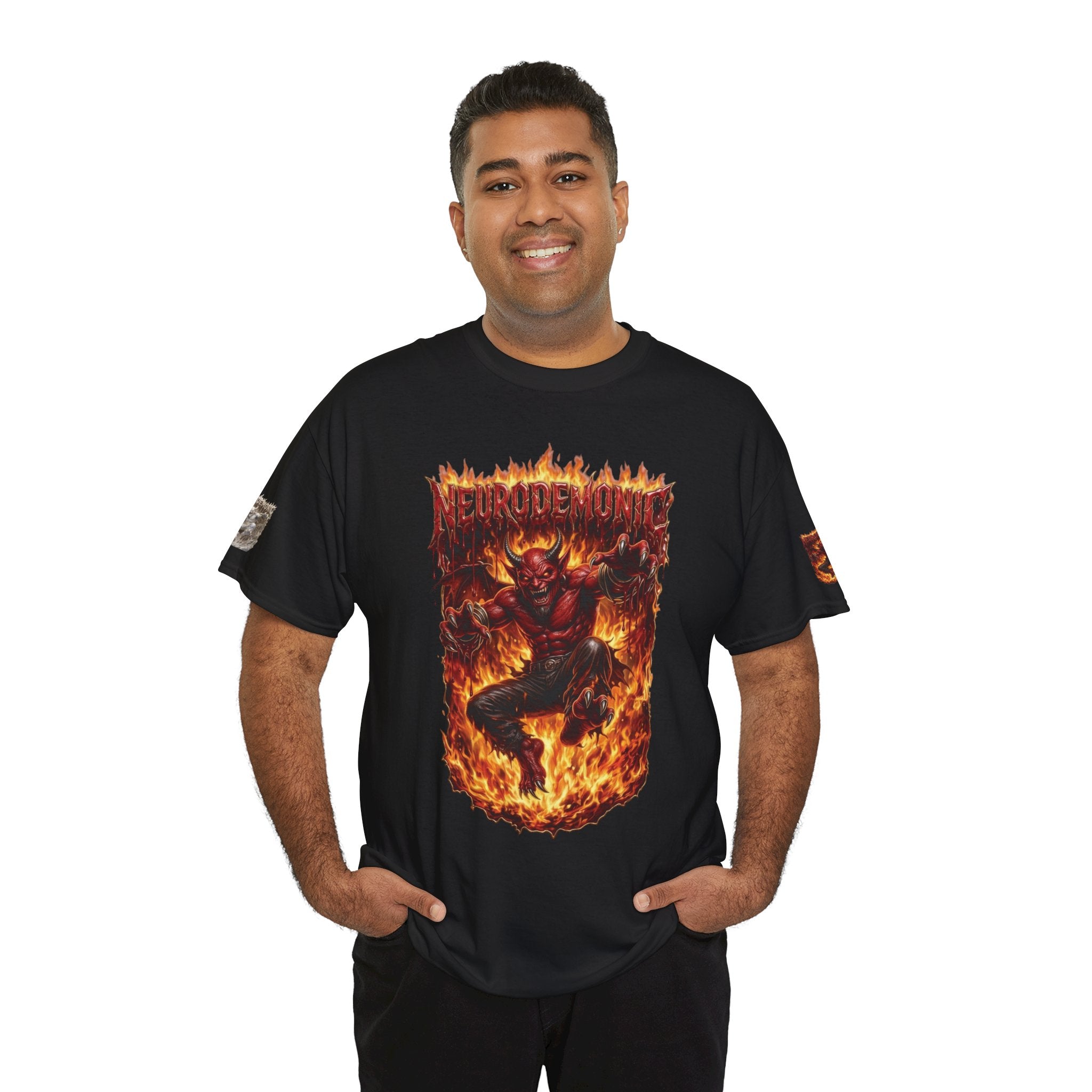 NeuroDemonic® Infernal Demon T-Shirt – Premium Gildan Underground Metal & Drum and Bass Streetwear | Premium Heavy Metal Edition